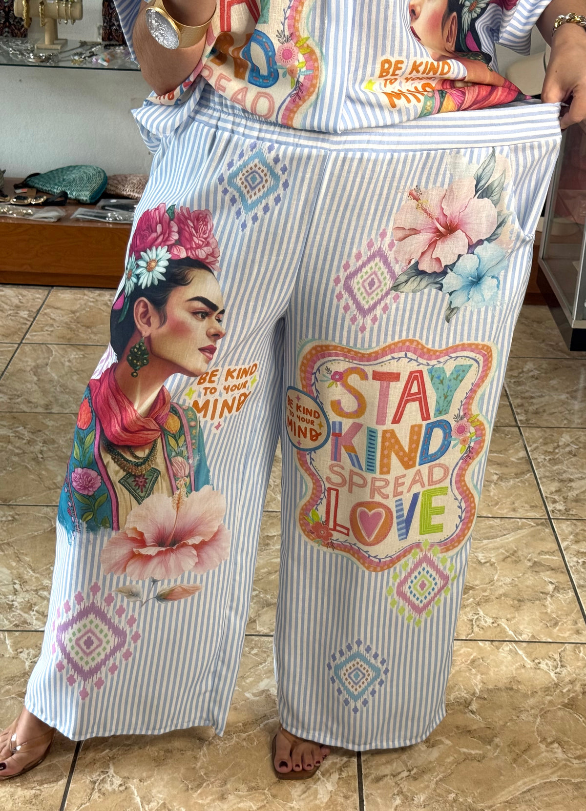 OS Frida Stripes Top & Pant Set (NO RETURNS OR EXCHANGE)