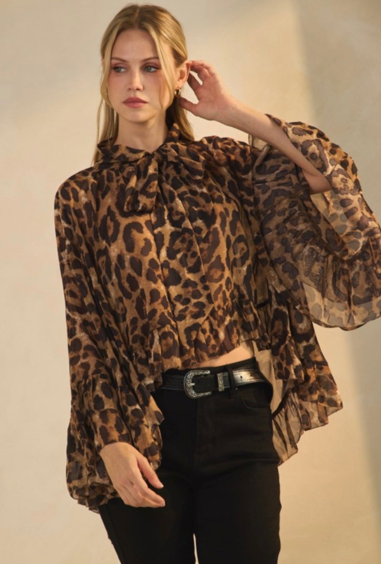 Leopard High/Low Tunic Top (PLUS)