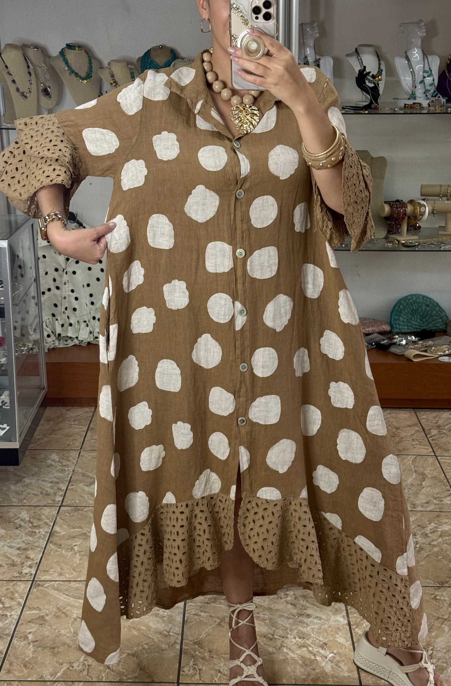 Macarena OS Polkadot Maxi Dress (NO RETURNS OR EXCHANGE)