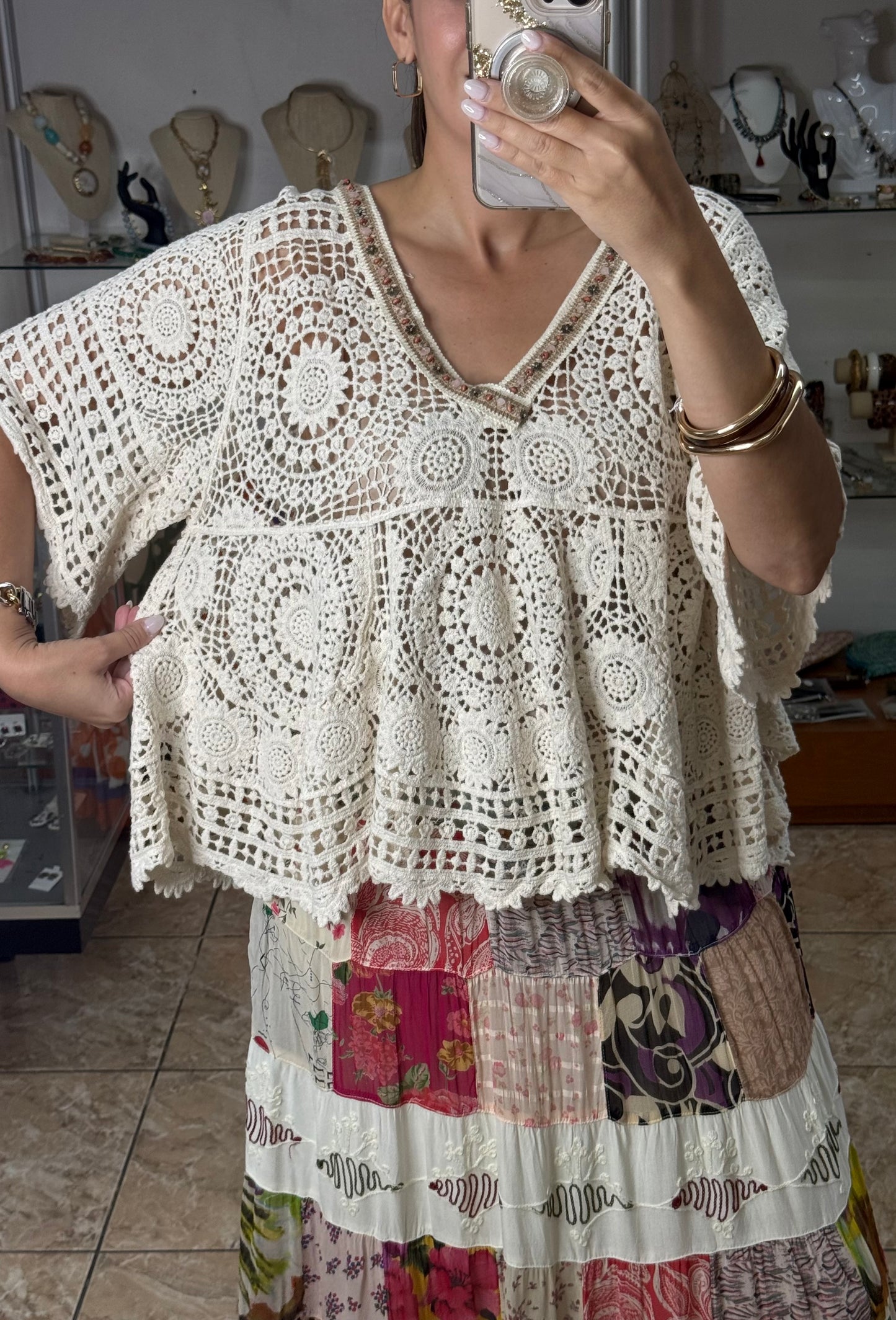 OS Cream Crochet Top (NO RETURNS OR EXCHANGE)