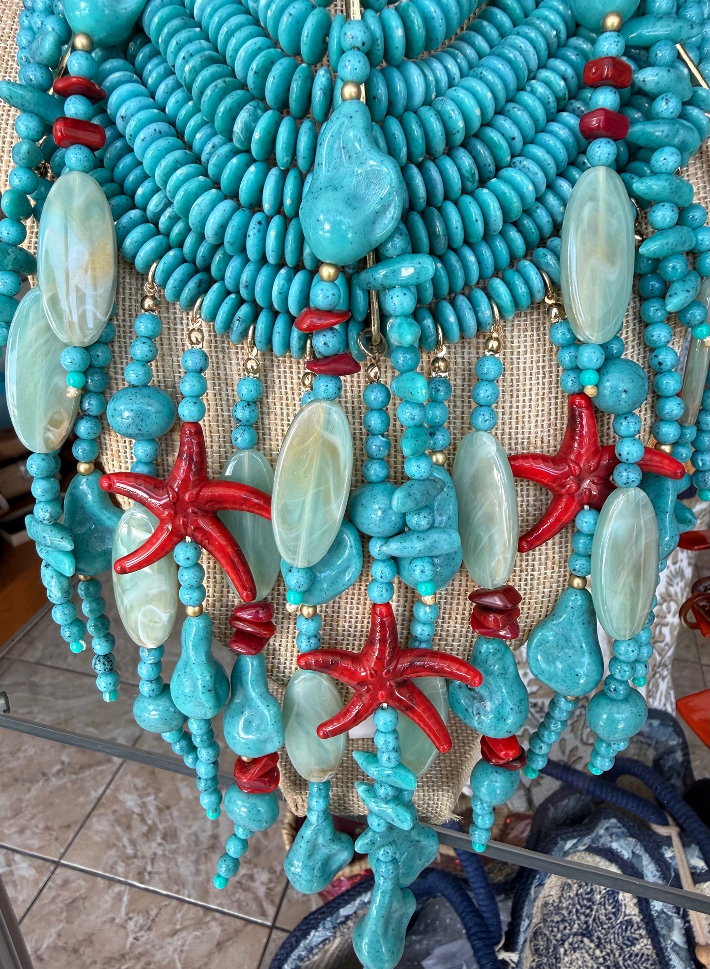 Turquoise/Red Statement Necklace (FINAL SALE)