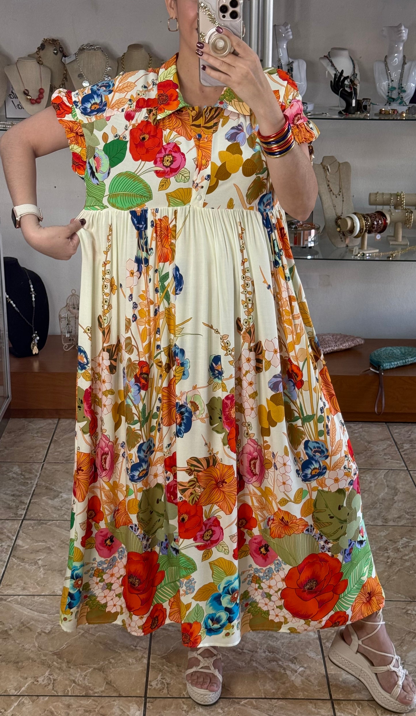 Multi Floral Maxi Dress