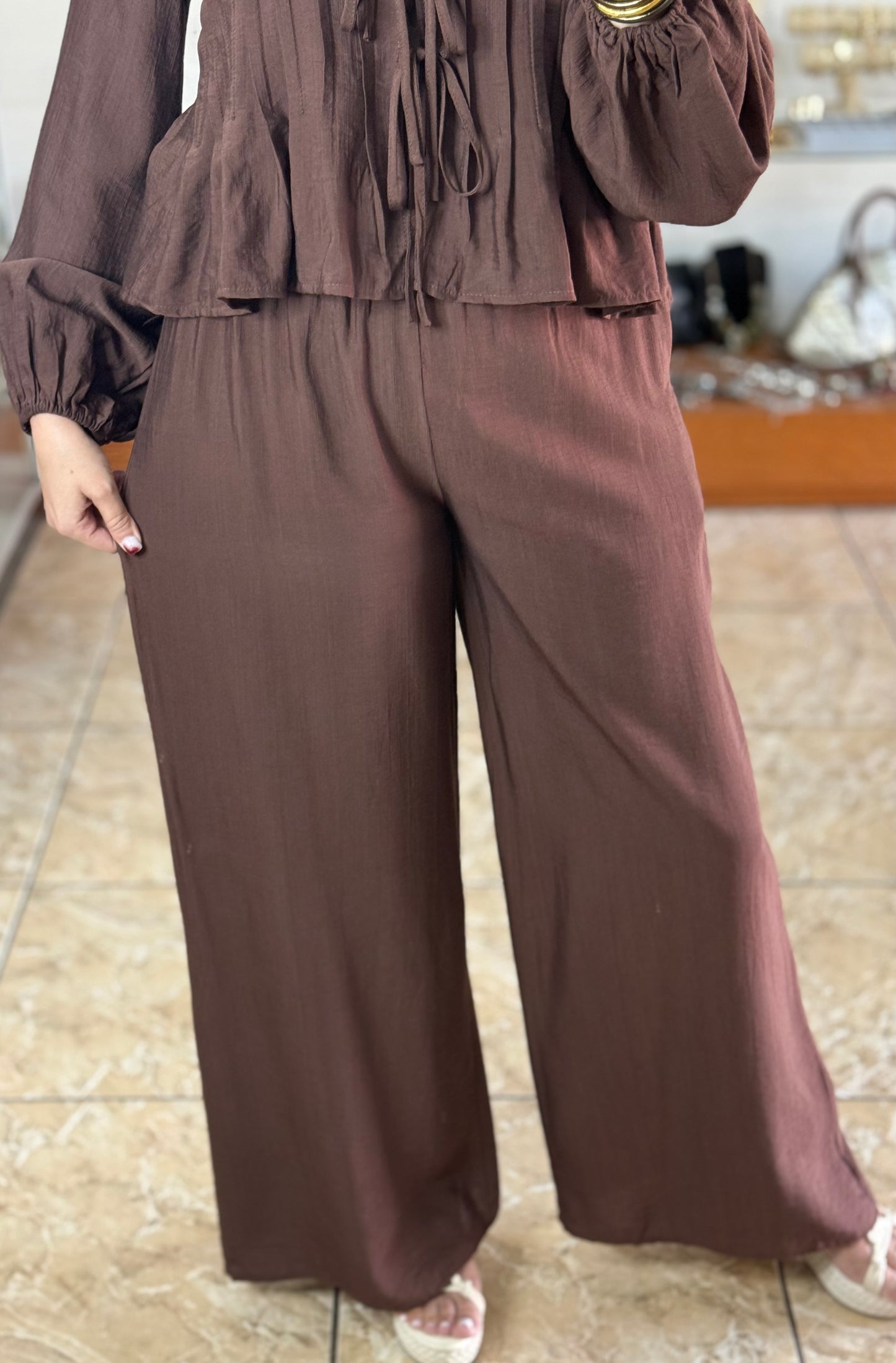 Open Top and Pant Set
