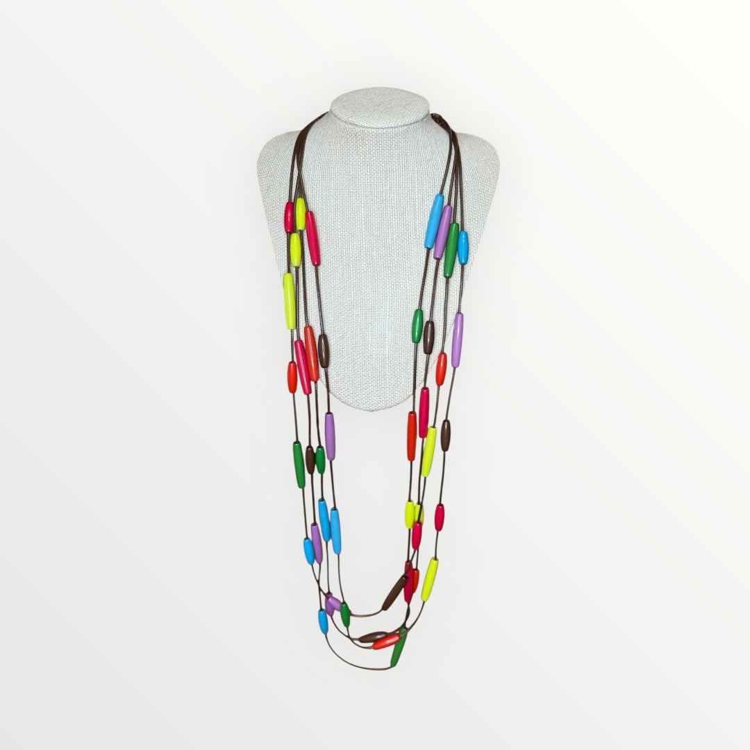 Multicolor Layered Long Necklace