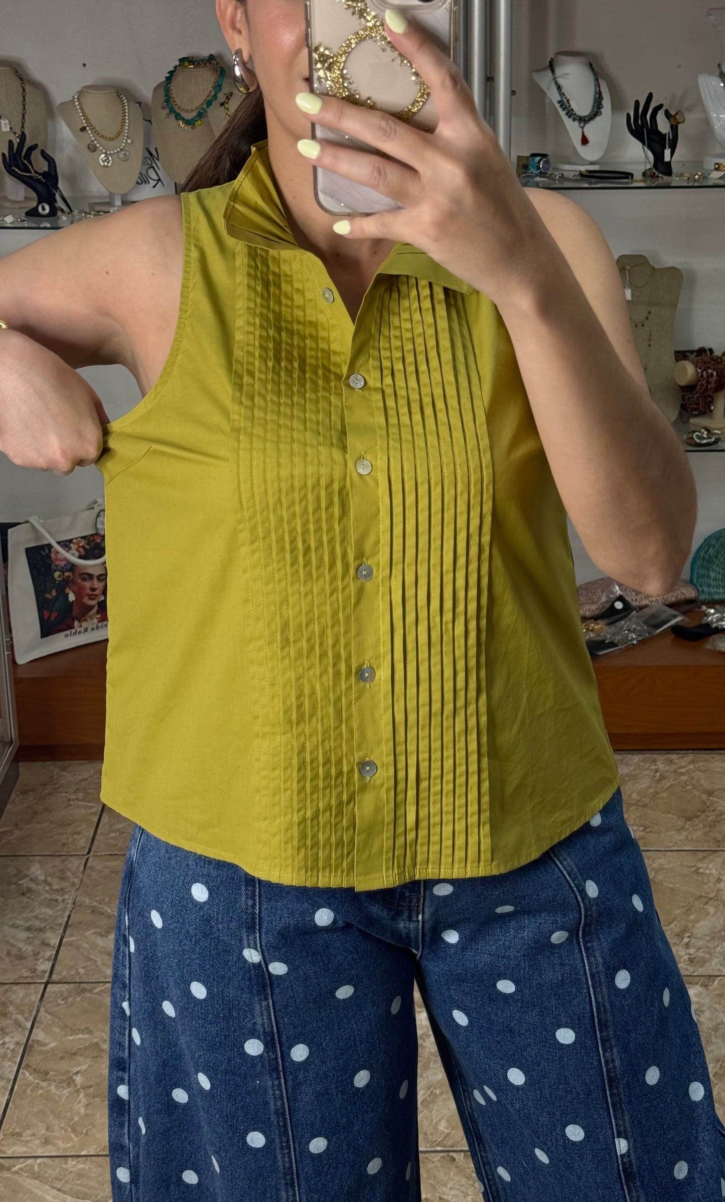 Martini Olive Sleeveless Top