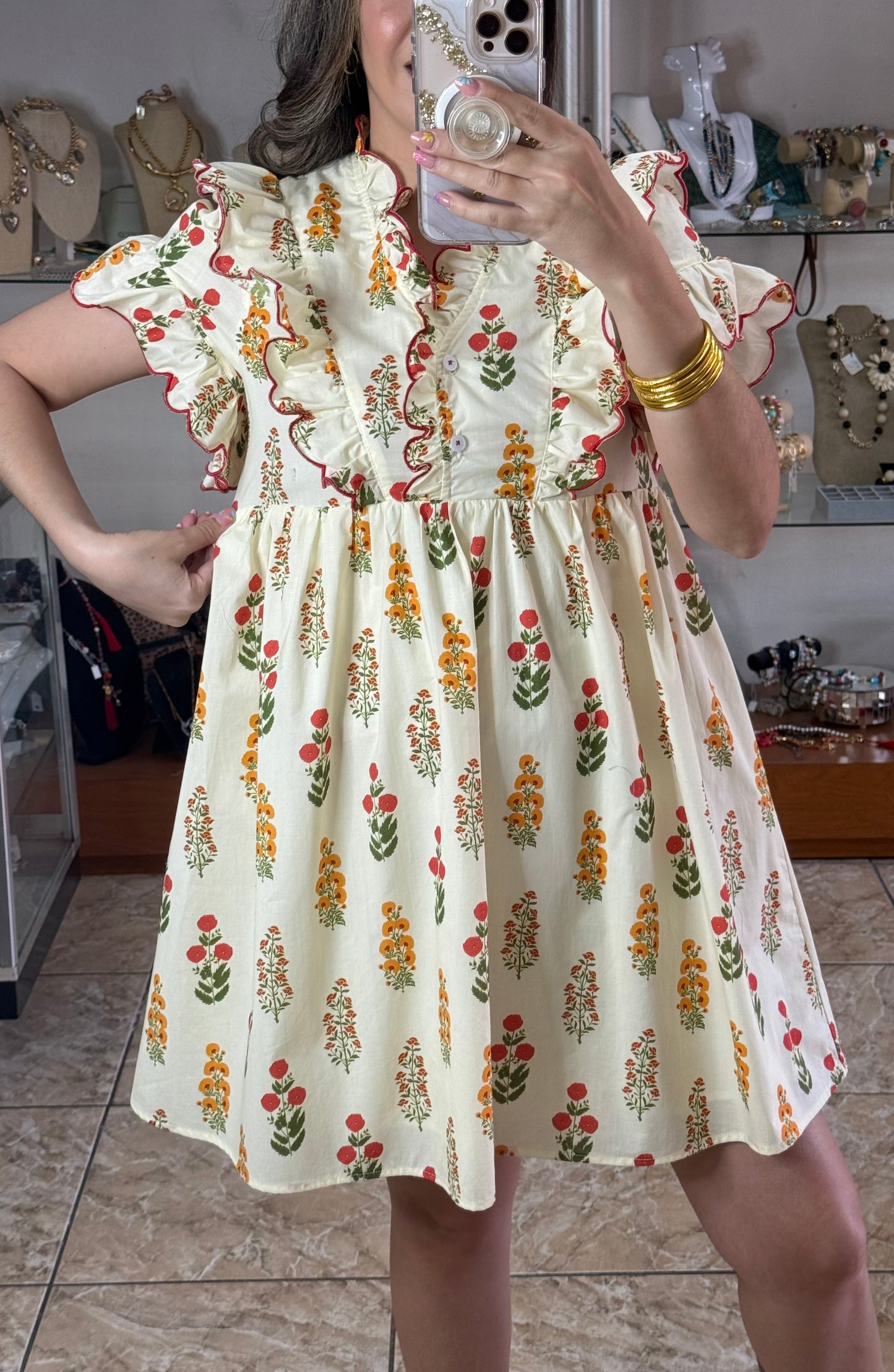 Spring Floral Doll Dress