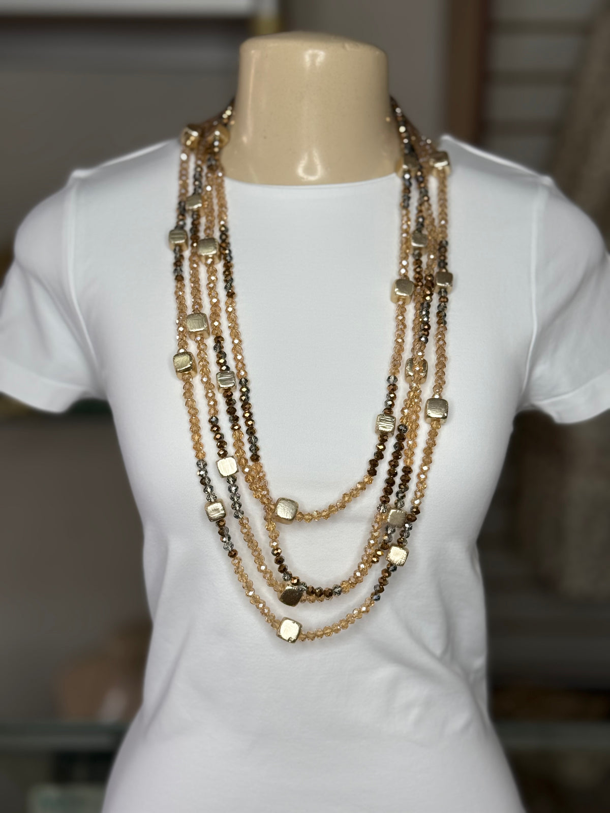 Multilayer Beads and Stones Necklace (FINAL SALE)