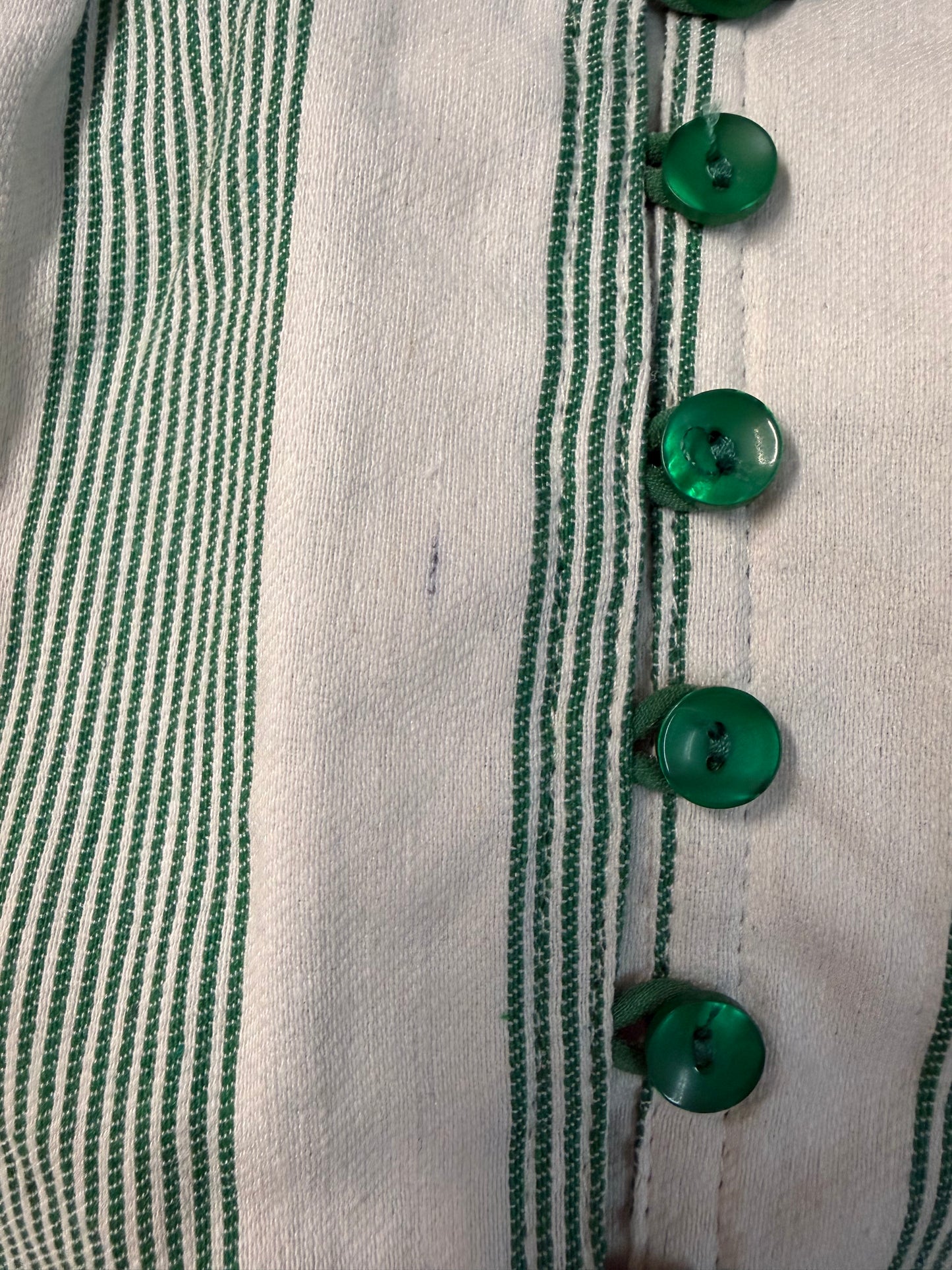 Green Stripes Ruffle Dress