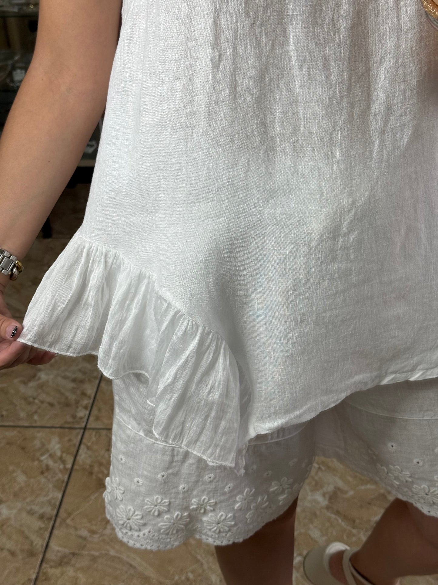 OS Linen Top & Short Set (NO RETURNS OR EXCHANGE)