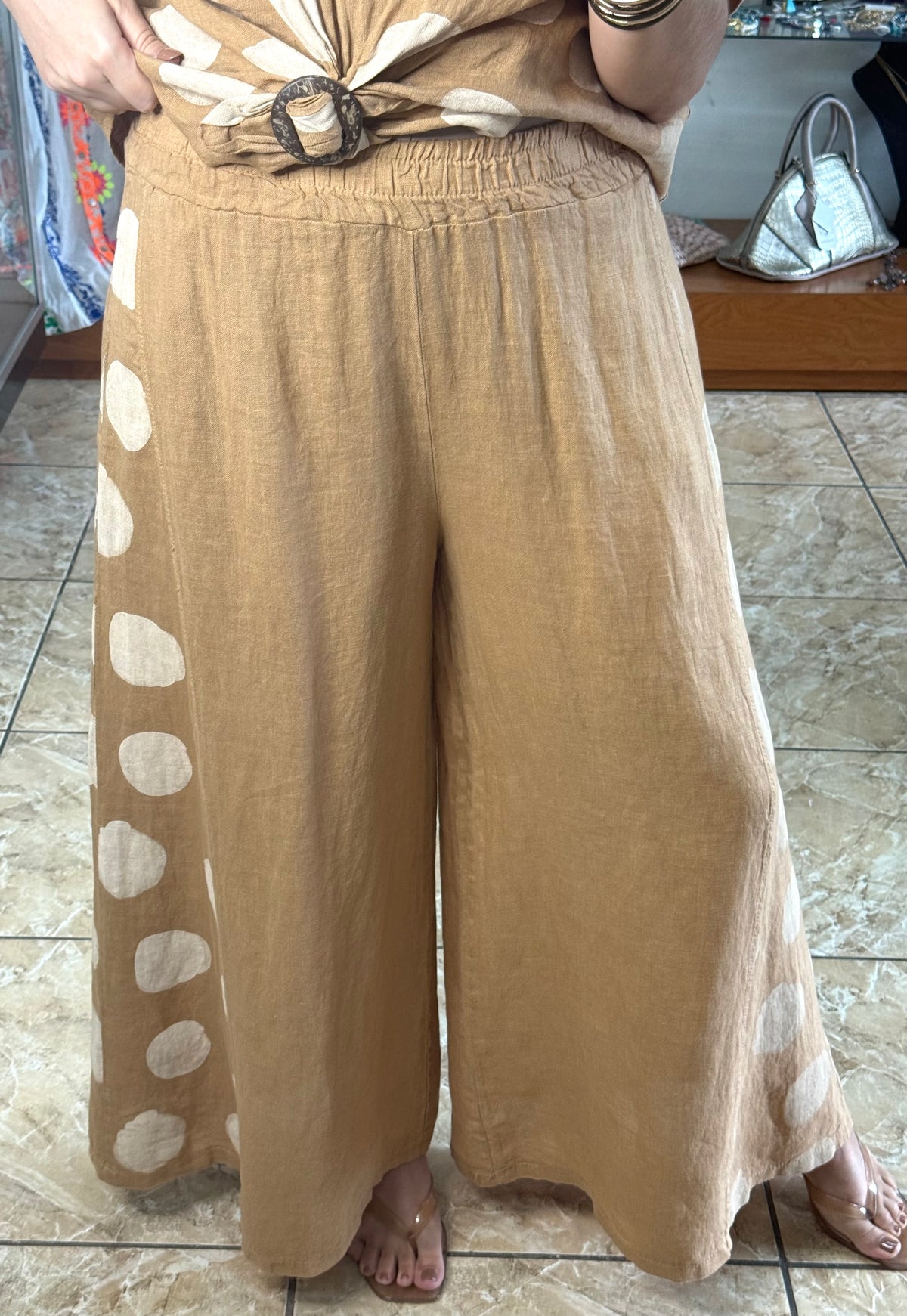 OS Polkadots Linen Set (NO RETURNS OR EXCHANGE)