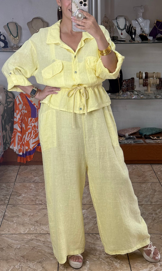 OS Linen Top & Jumpsuit Set (NO RETURNS OR EXCHANGE)