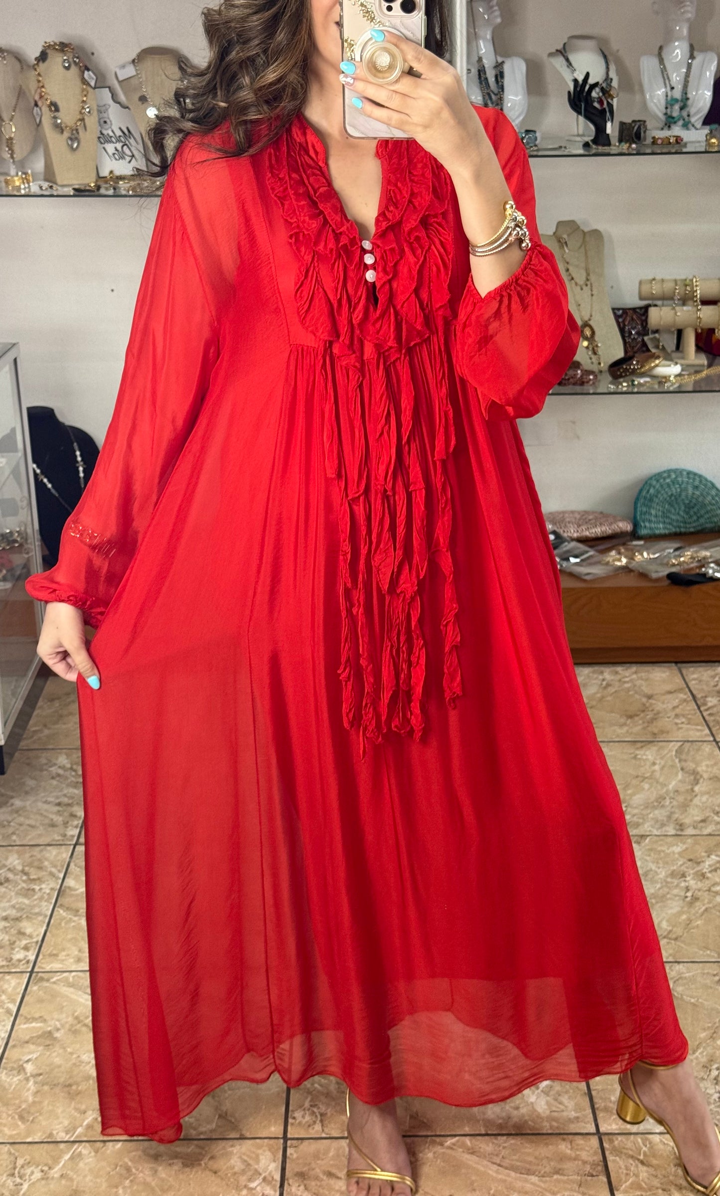 OS Silk Maxi Dress (NO RETURNS OR EXCHANGE)