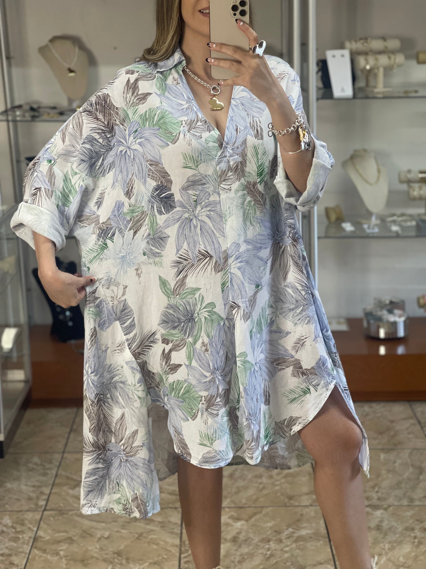 Asymmetrical OS Linen Tunic