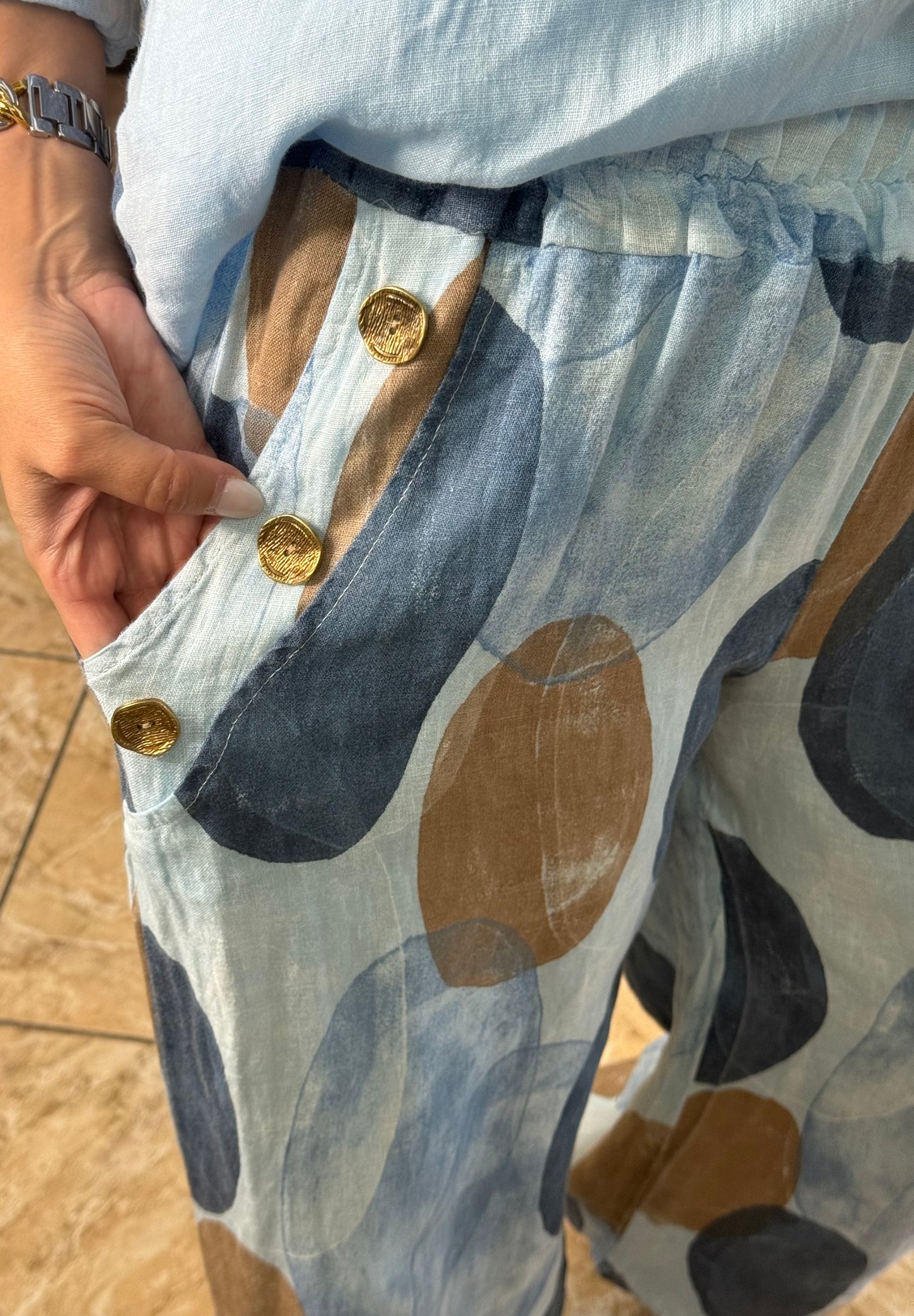 OS Low/High Linen Top & Pant Set (NO RETURNS OR EXCHANGE)