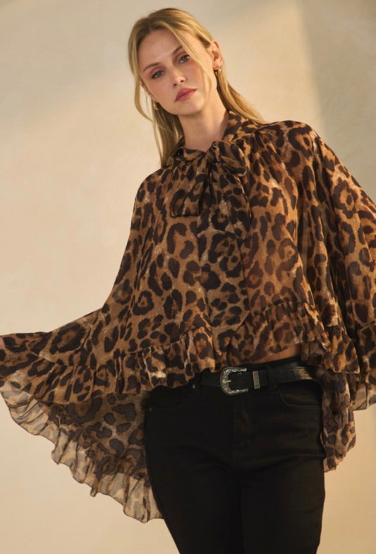 Leopard High/Low Tunic Top (PLUS)
