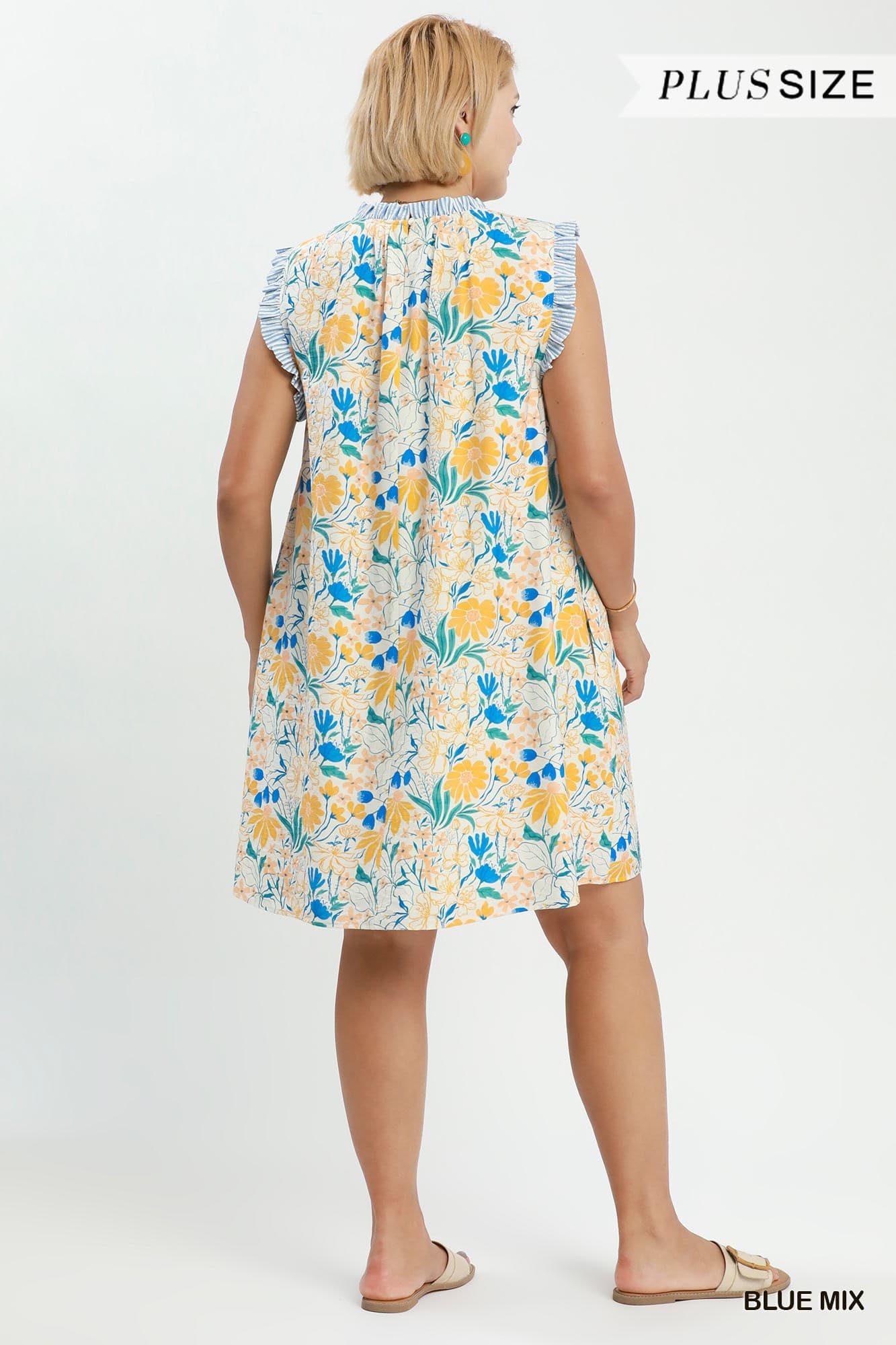 Floral Print Babydoll Dress (PLUS)