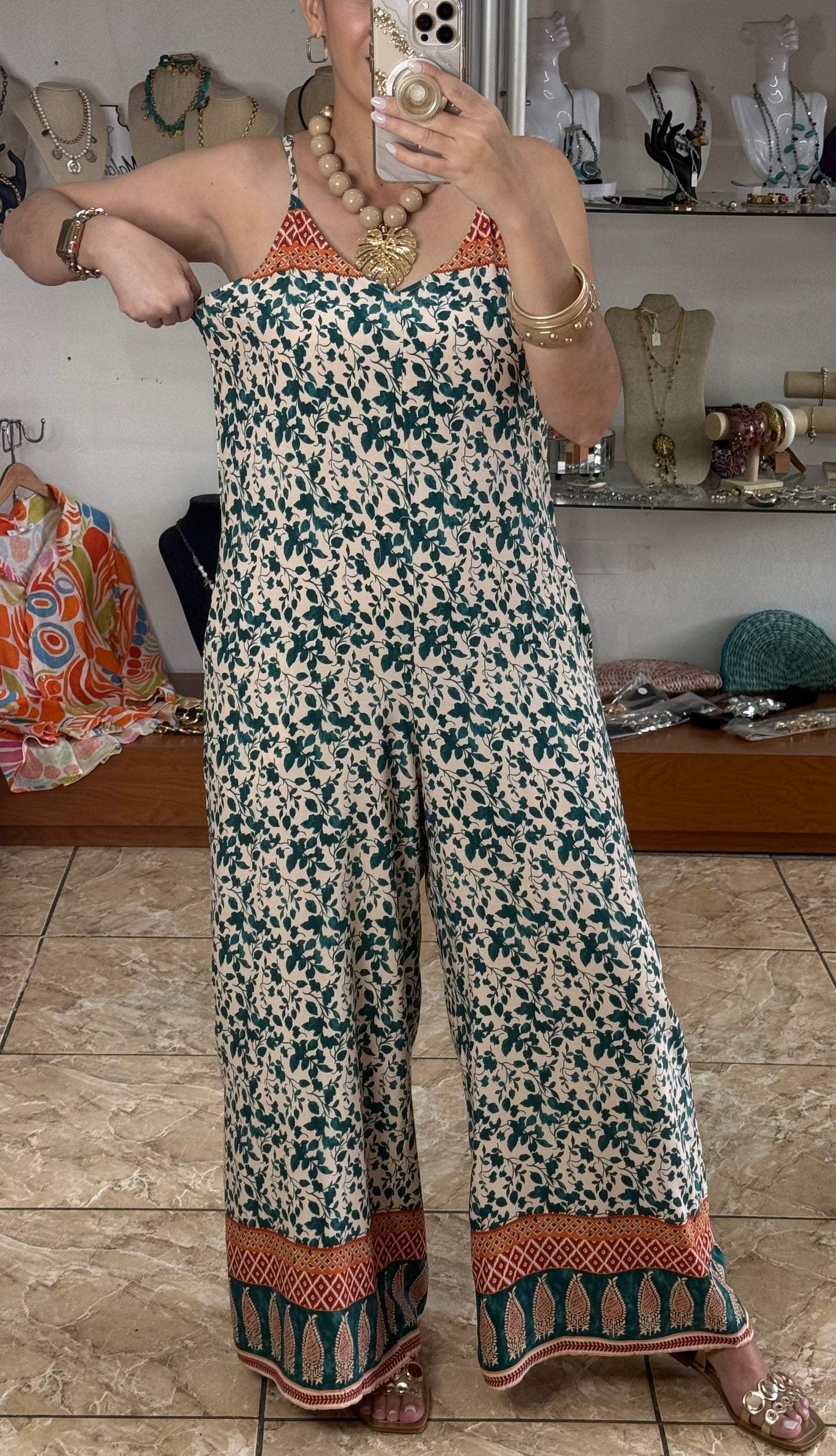 Emerald Floral Jumpsuit