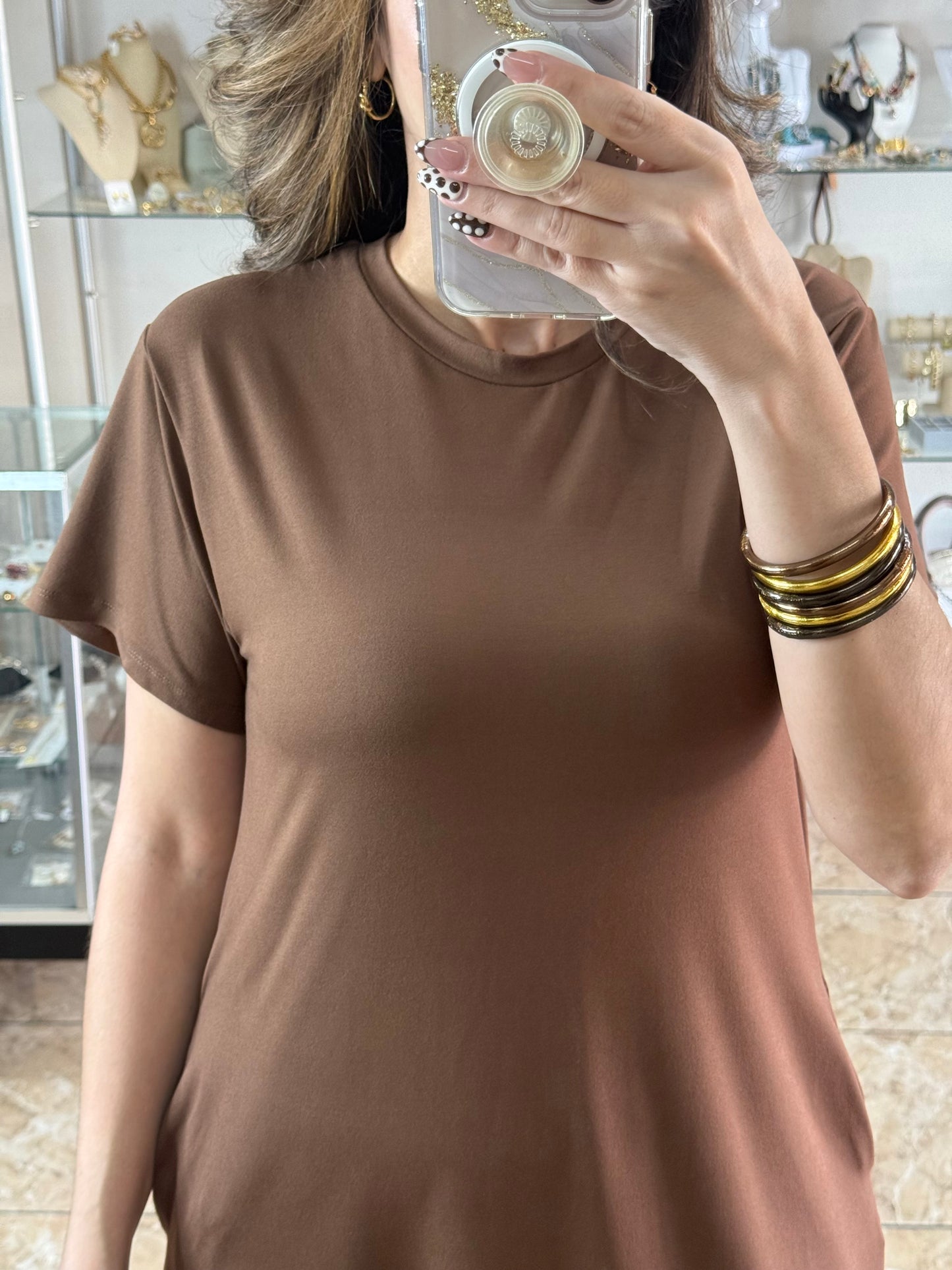 Mocha Basic Dress