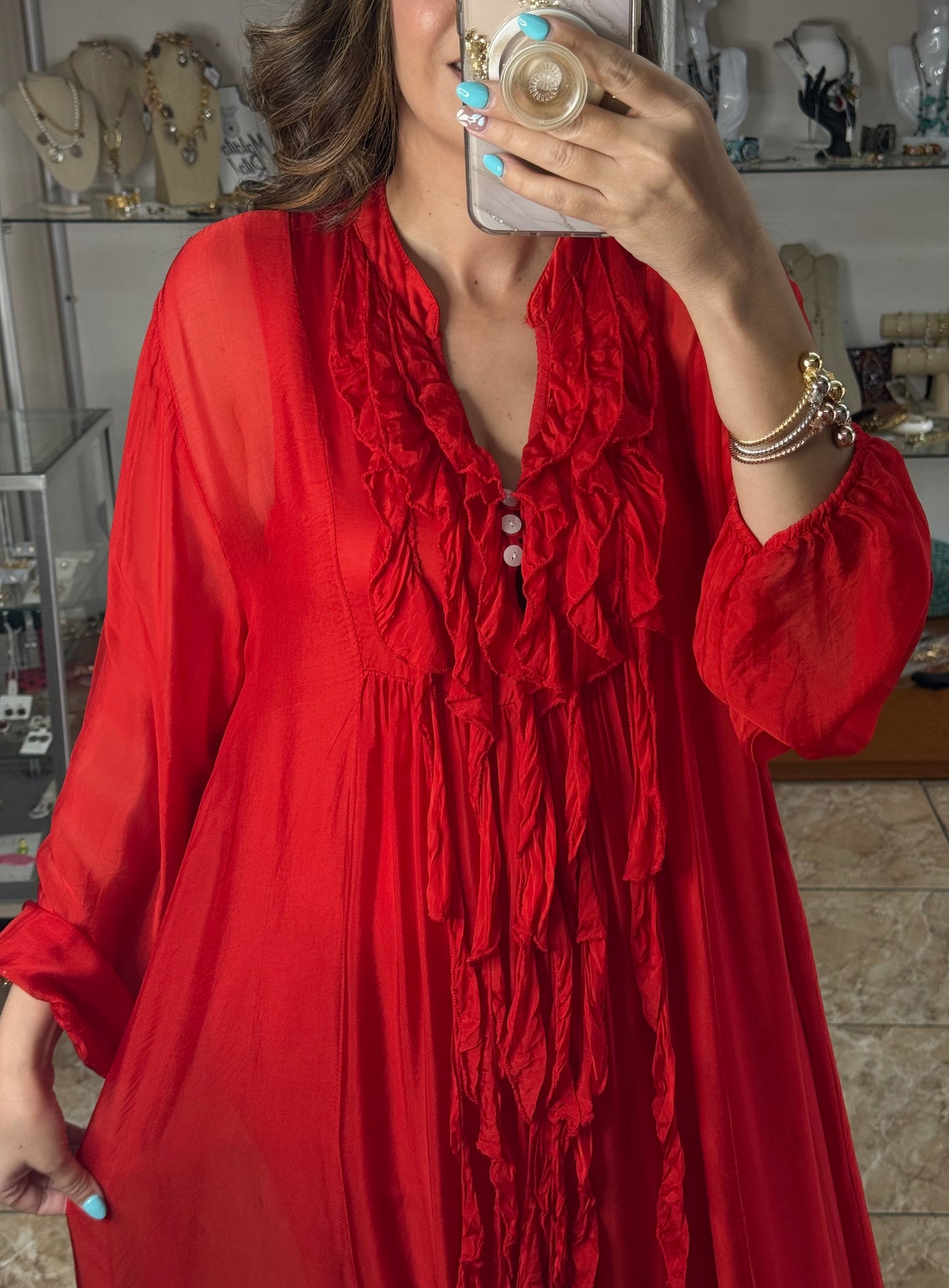 OS Silk Maxi Dress (NO RETURNS OR EXCHANGE)