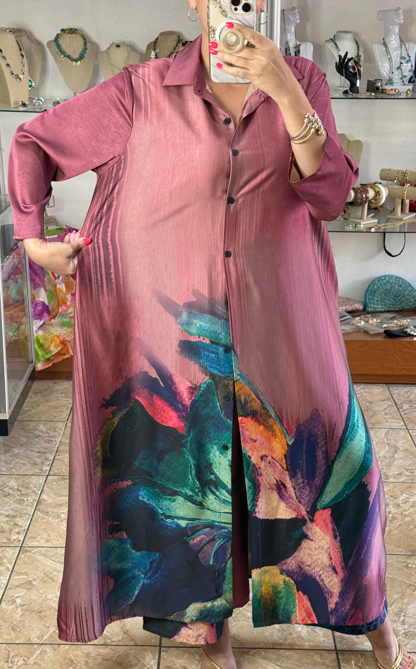 OS Silk Dress/Pant Set (NO RETURNS OR EXCHANGE)