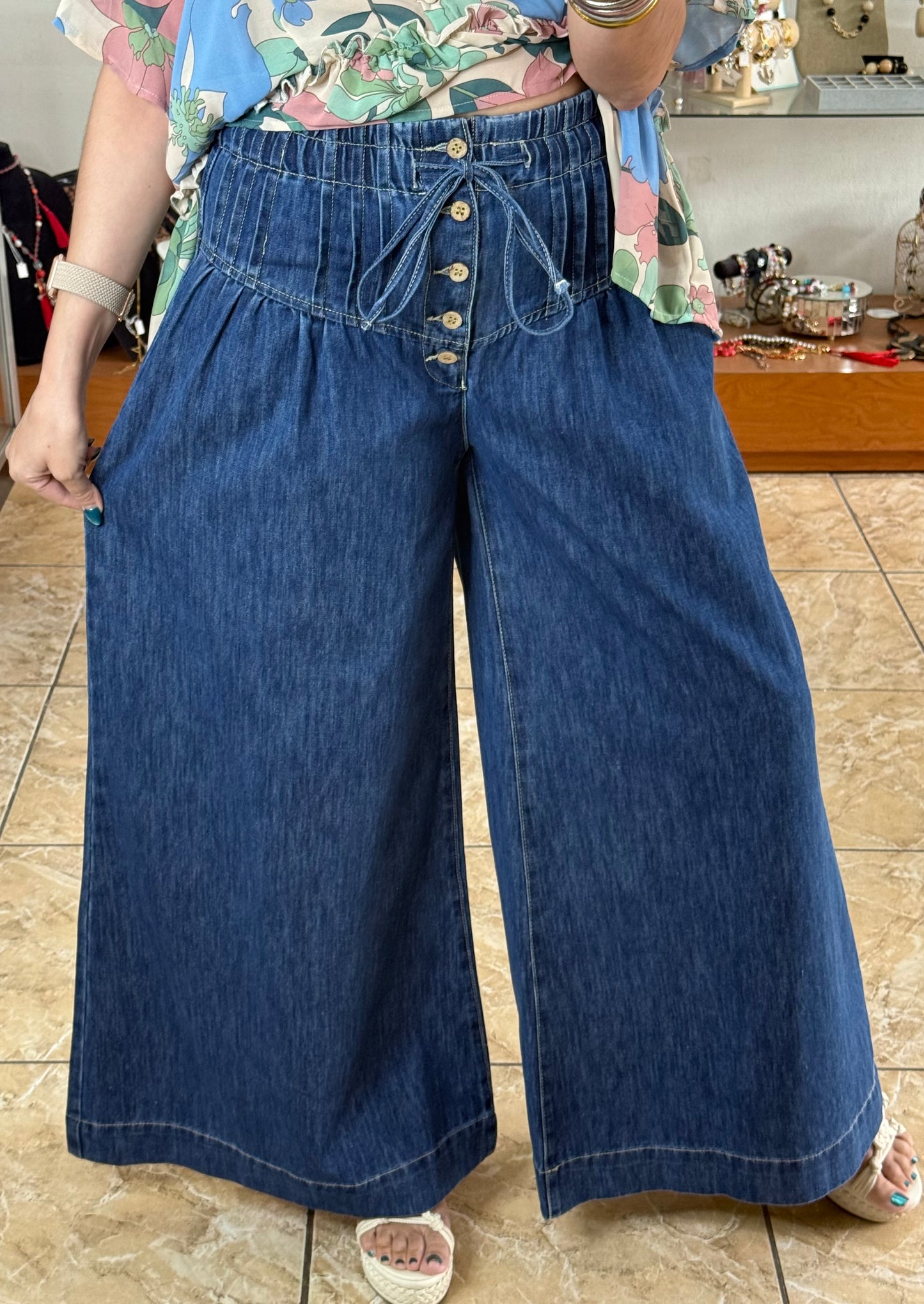 Wide Leg Denim Pant