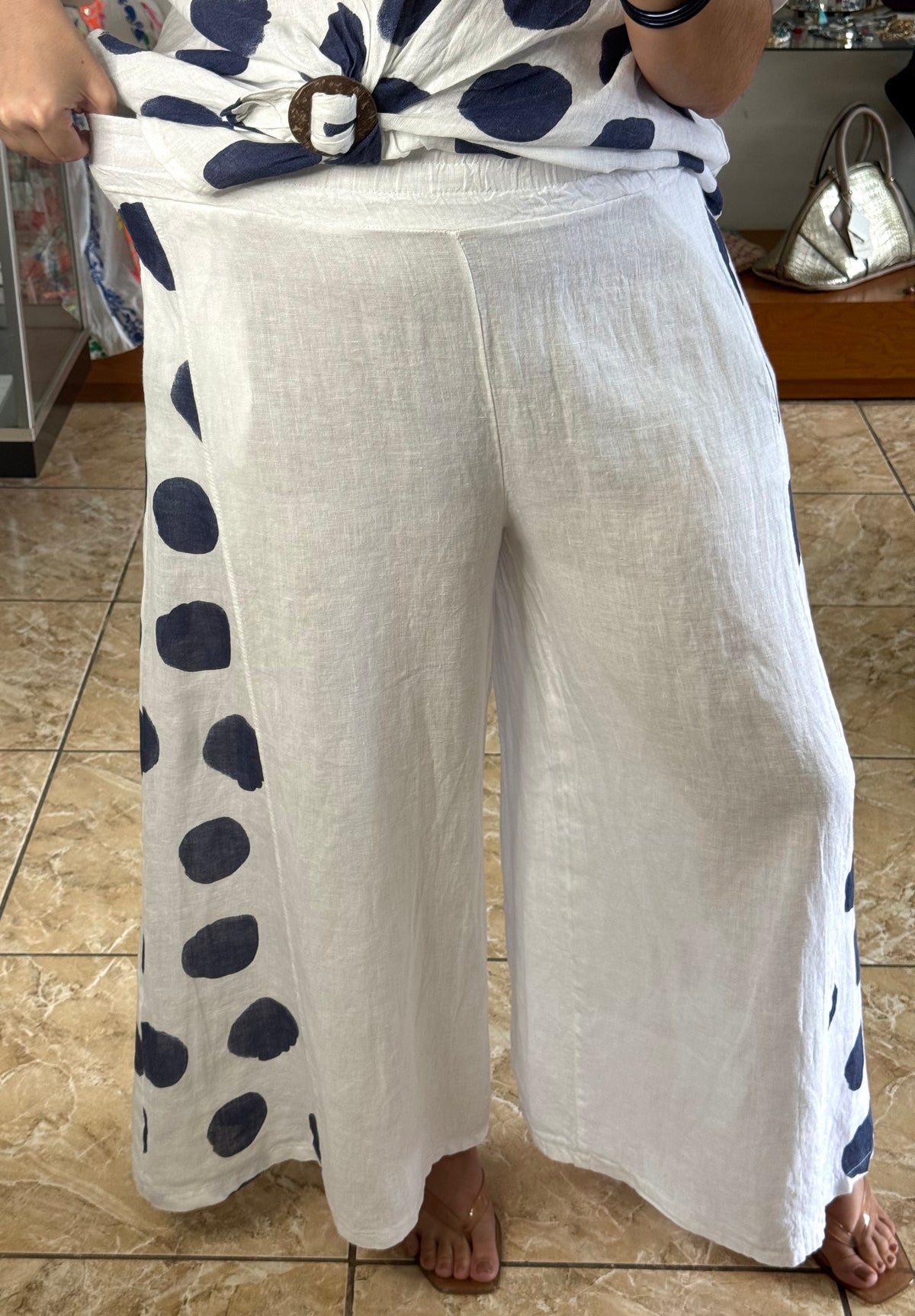OS Polkadots Linen Set (NO RETURNS OR EXCHANGE)