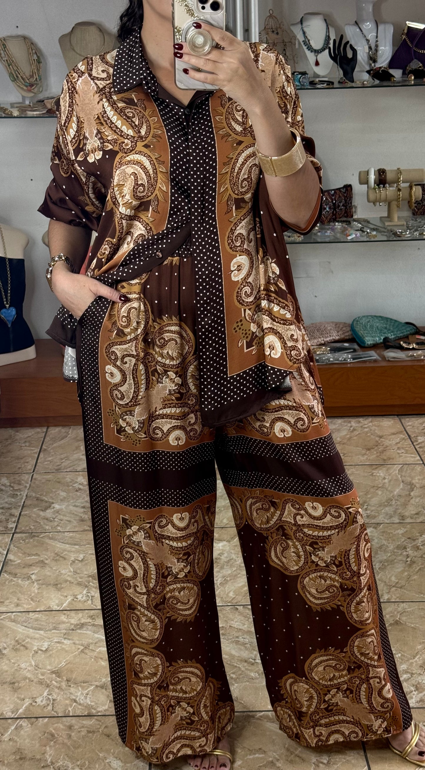 Brown Polkadots Mix OS Set (NO RETURNS OR EXCHANGE)