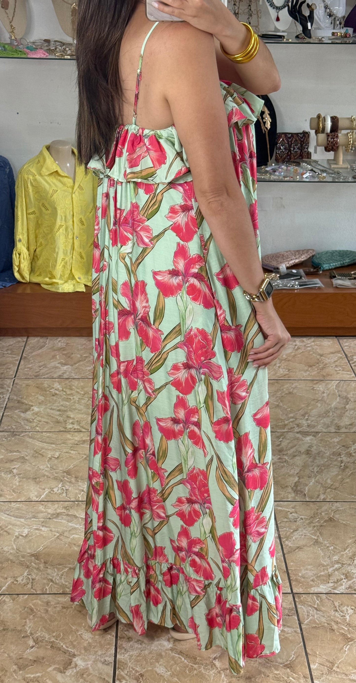Mint Floral Maxi Dress