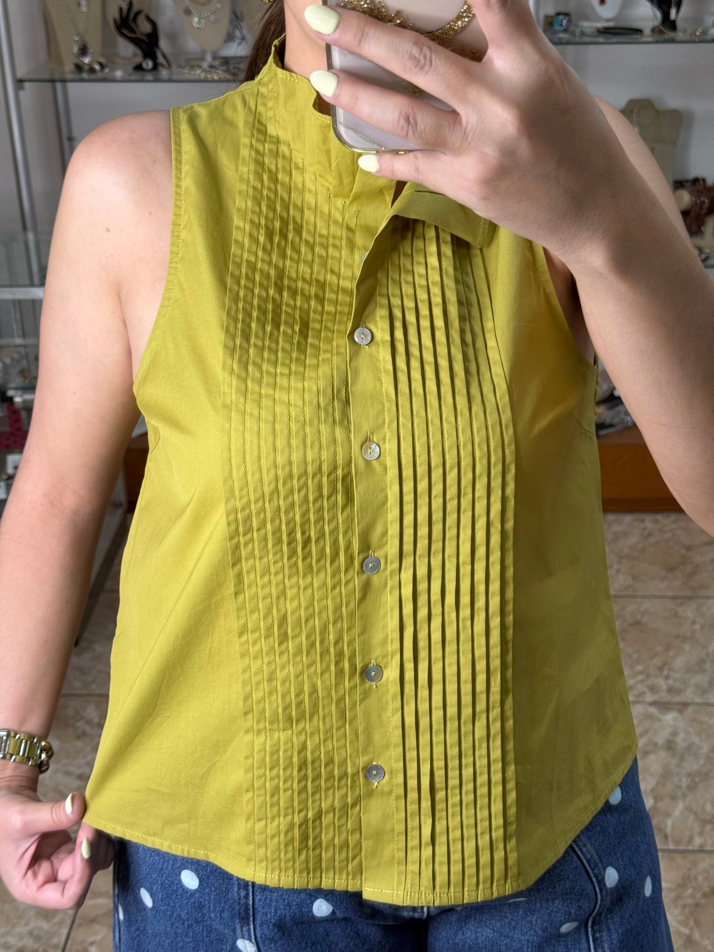 Martini Olive Sleeveless Top