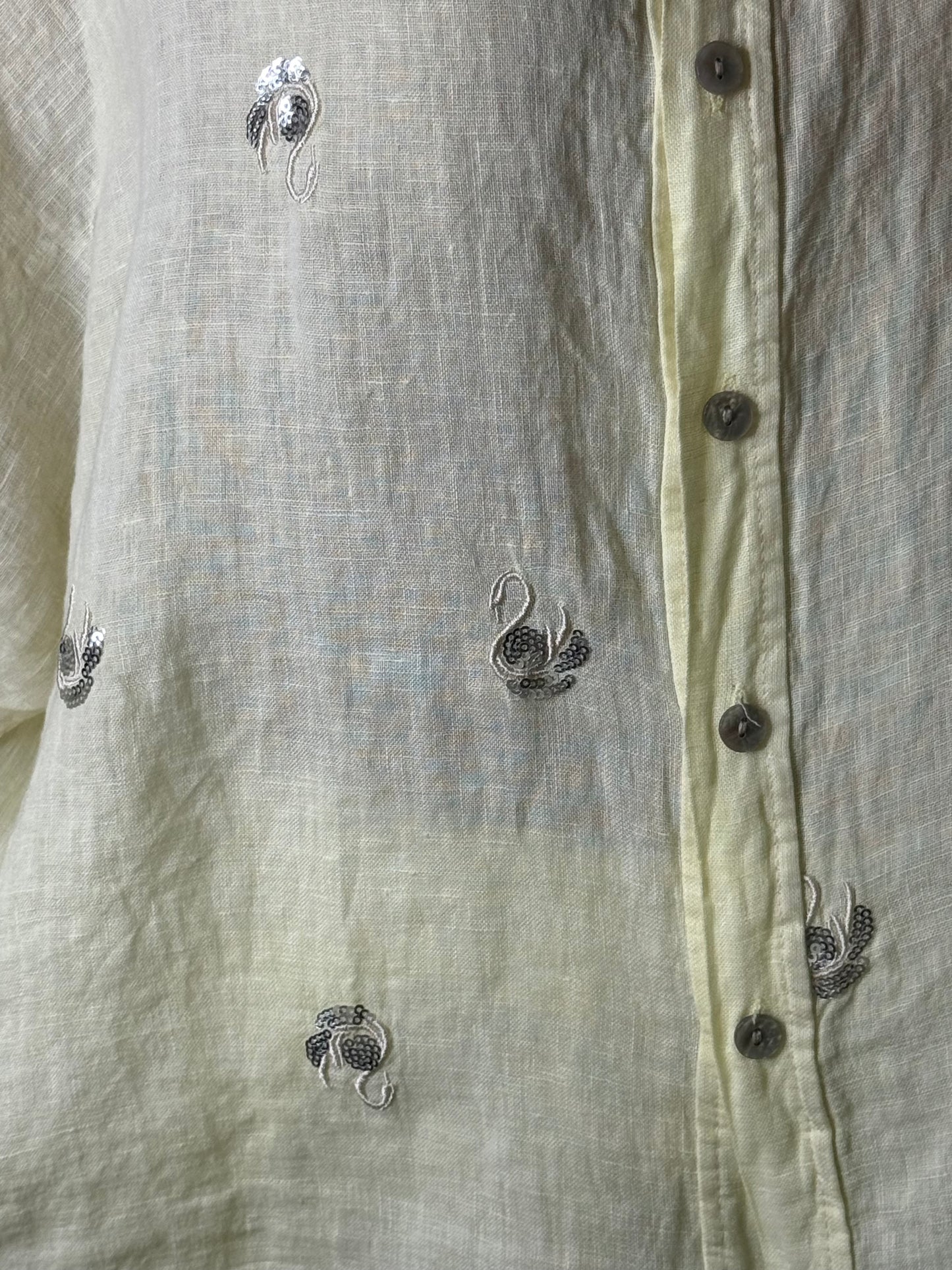 Swans Sequins OS Linen Pant Set (NO RETURNS OR EXCHANGE)