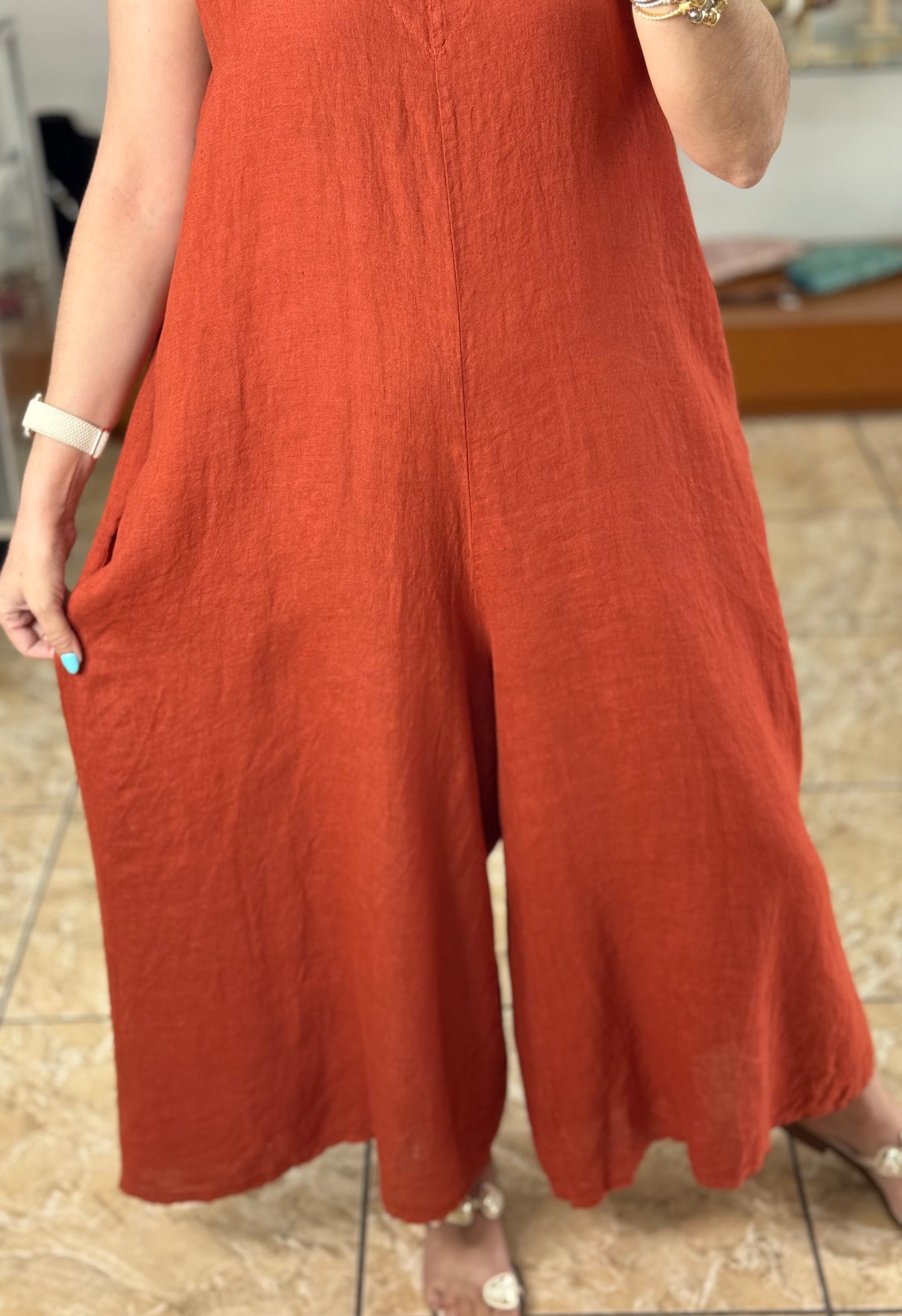 Sleeveless OS Linen Jumpsuit (FINAL SALE)