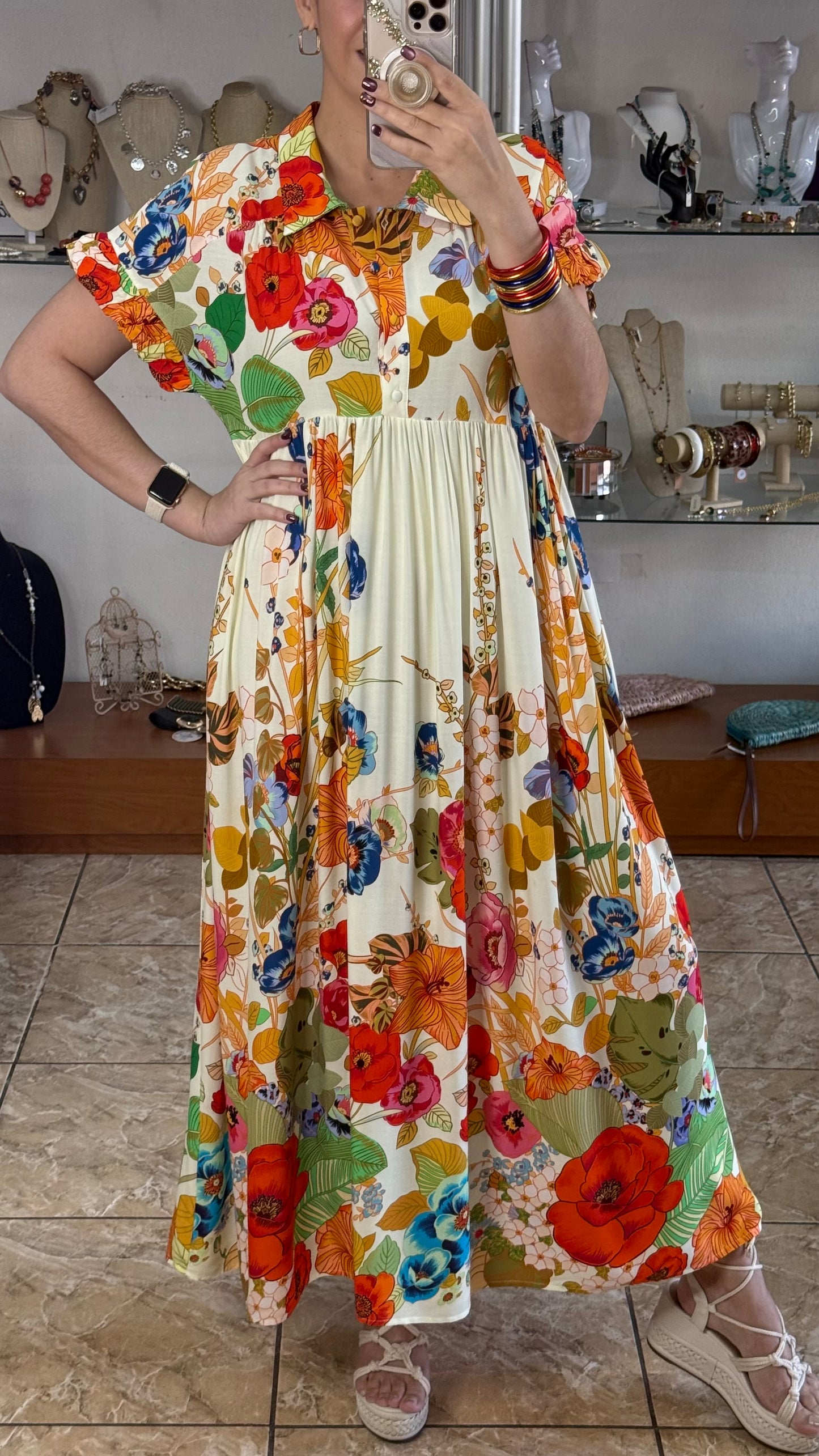Multi Floral Maxi Dress