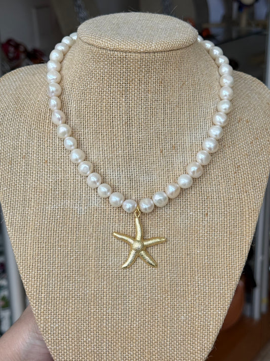 Starfish Pearl Necklace