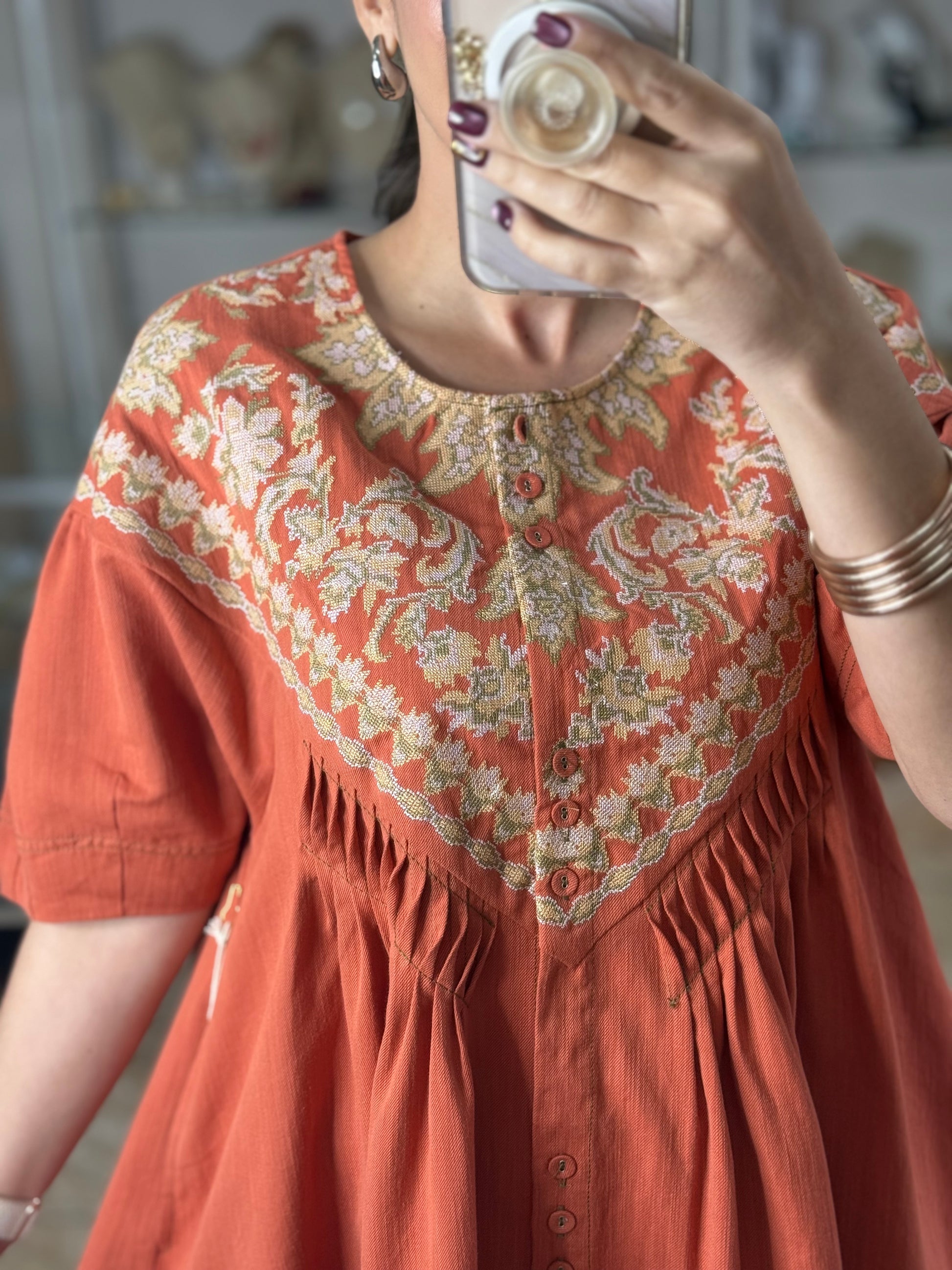 Burnt Orange Linen Blend Tunic Dress Tienda Angels Aguada Burnt Orange Linen Blend Tunic Dress Tienda Angels Aguada
