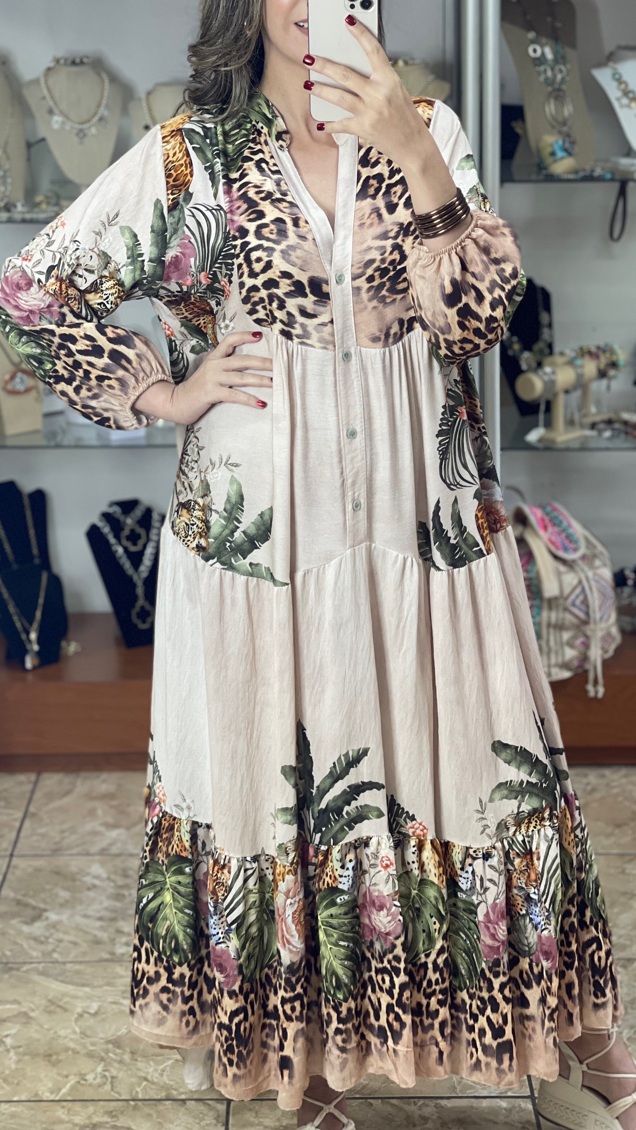 Leopard Jungle OS Maxi Dress