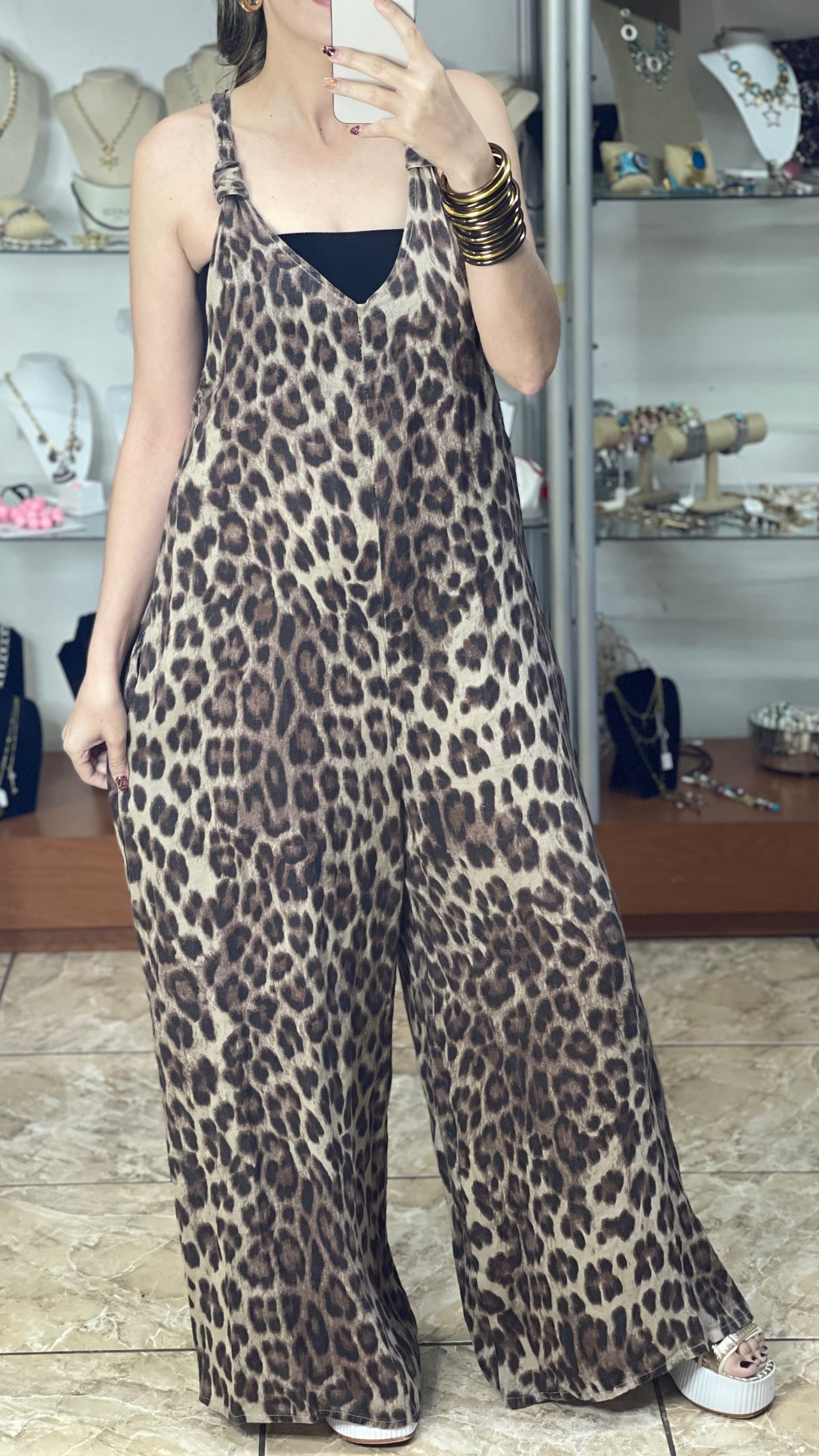 Leopard OS Linen Jumpsuit