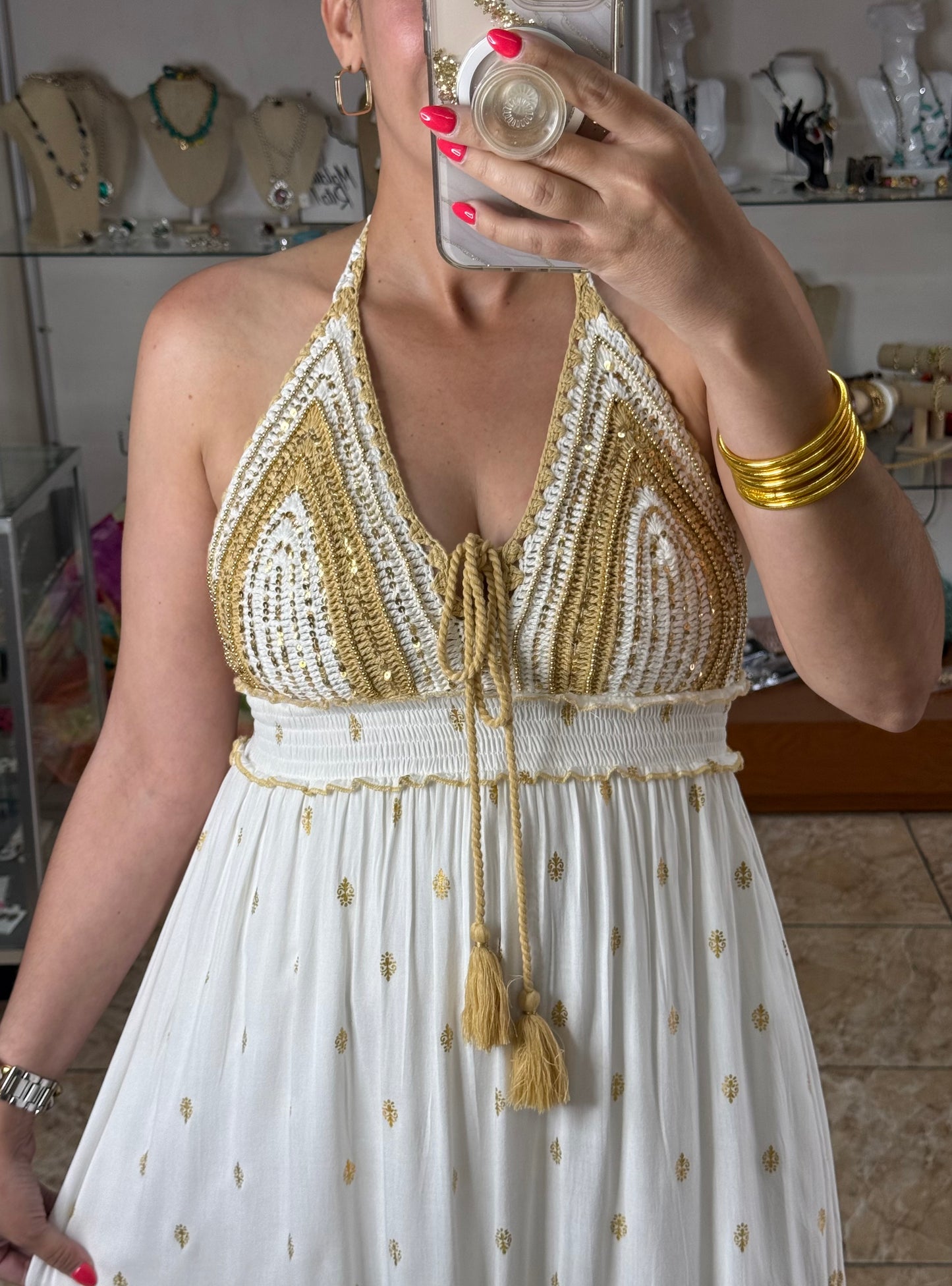 Open Back Boho OS Maxi Dress (NO RETURNS OR EXCHANGE)