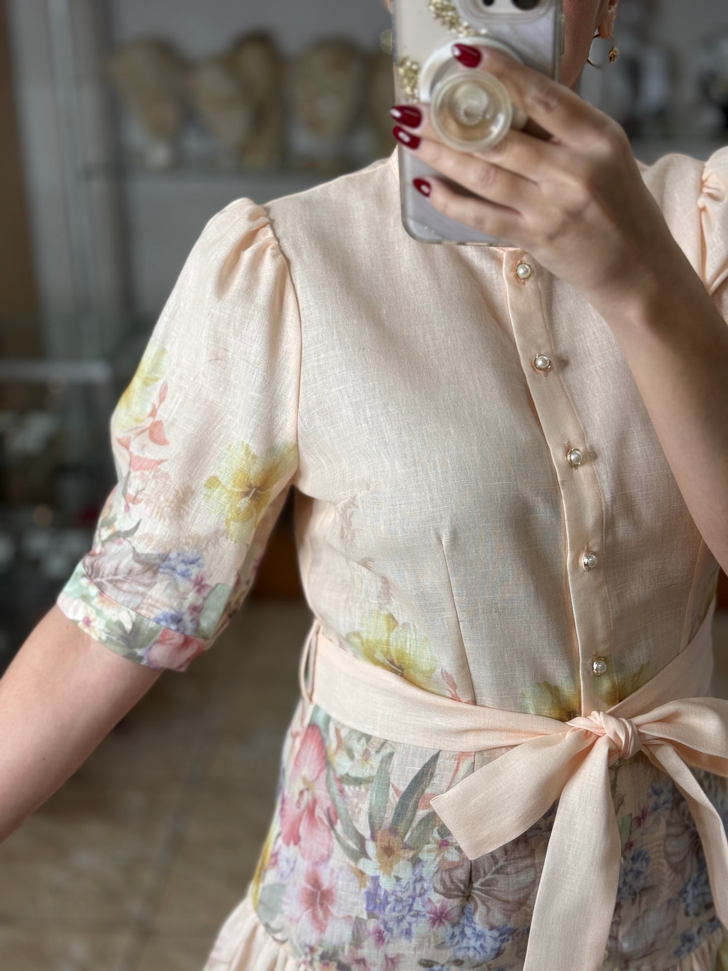 Soft Pink Floral Mini Dress