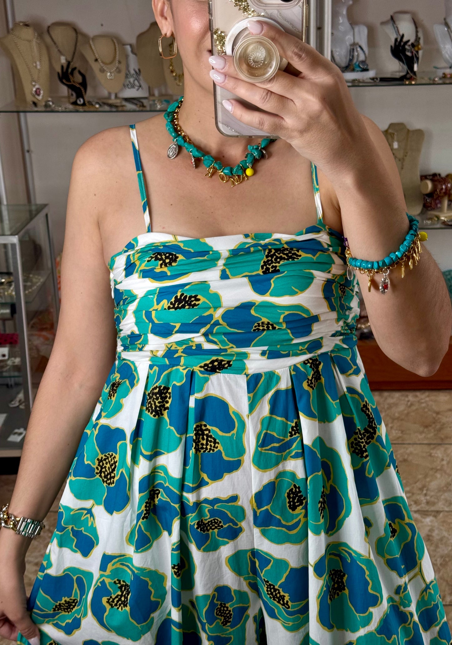 Green Flowers Jumpsuit