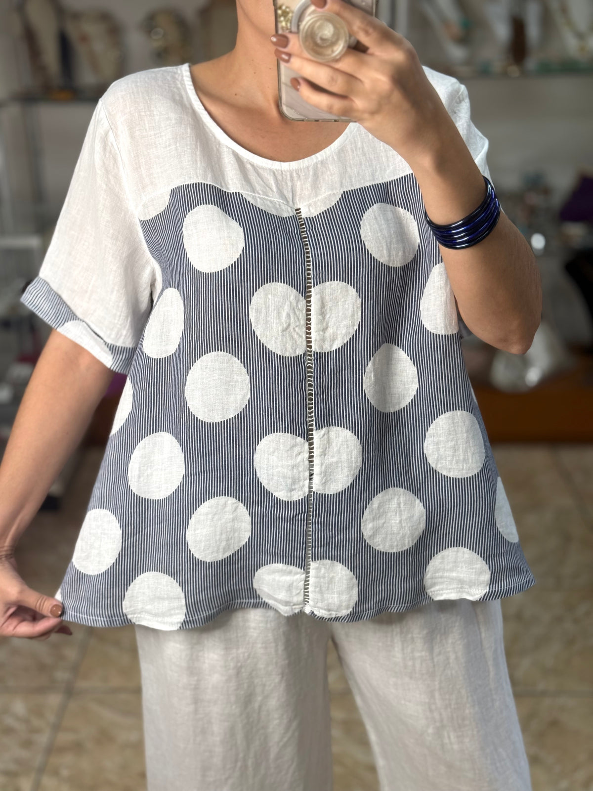 Stripes & Polka Dots OS Linen Set (NO RETURNS OR EXCHANGE)