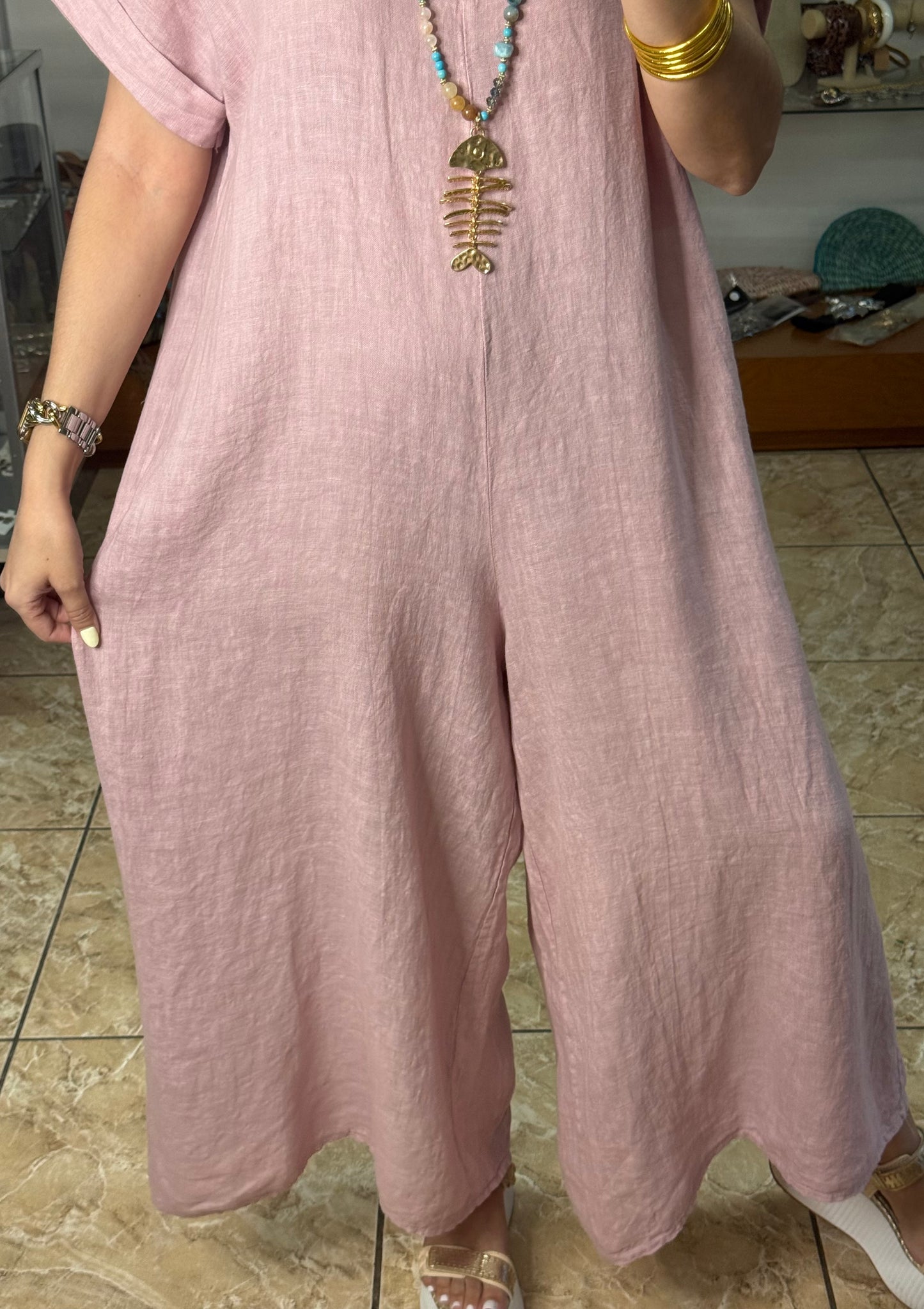 OS Linen Jumpsuit (NO RETURNS OR EXCHANGE)