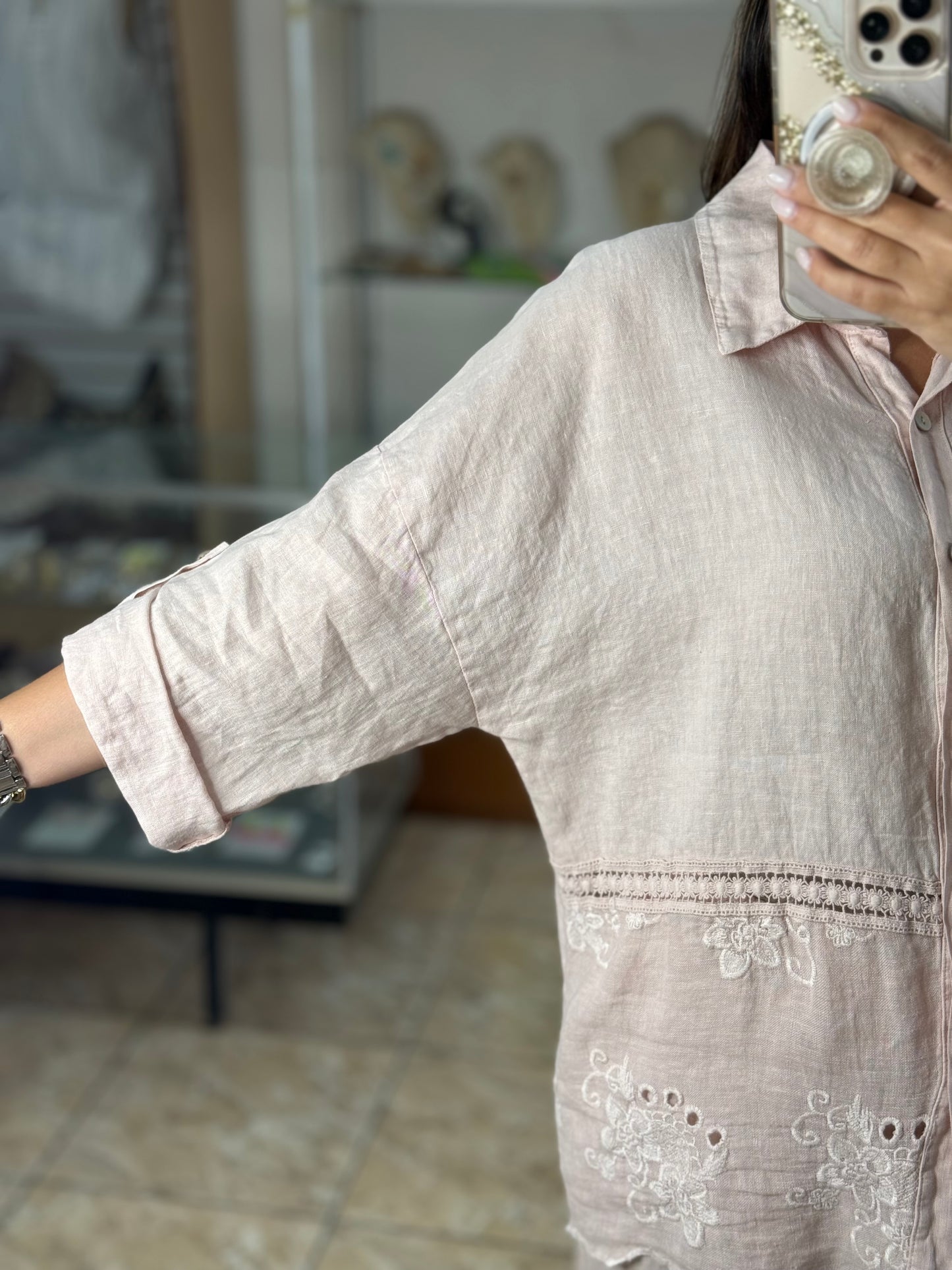 OS Button Down Top & Pant Set (NO RETURNS OR EXCHANGE)