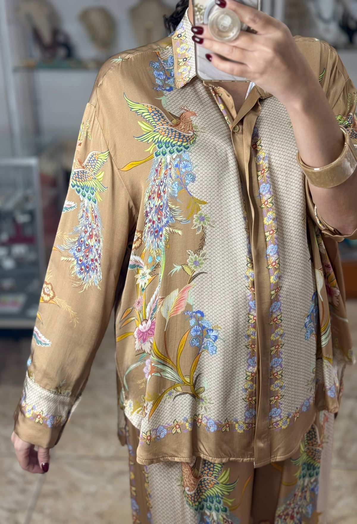 Birds & Flowers OS Satin Set (NO RETURNS OR EXCHANGE)