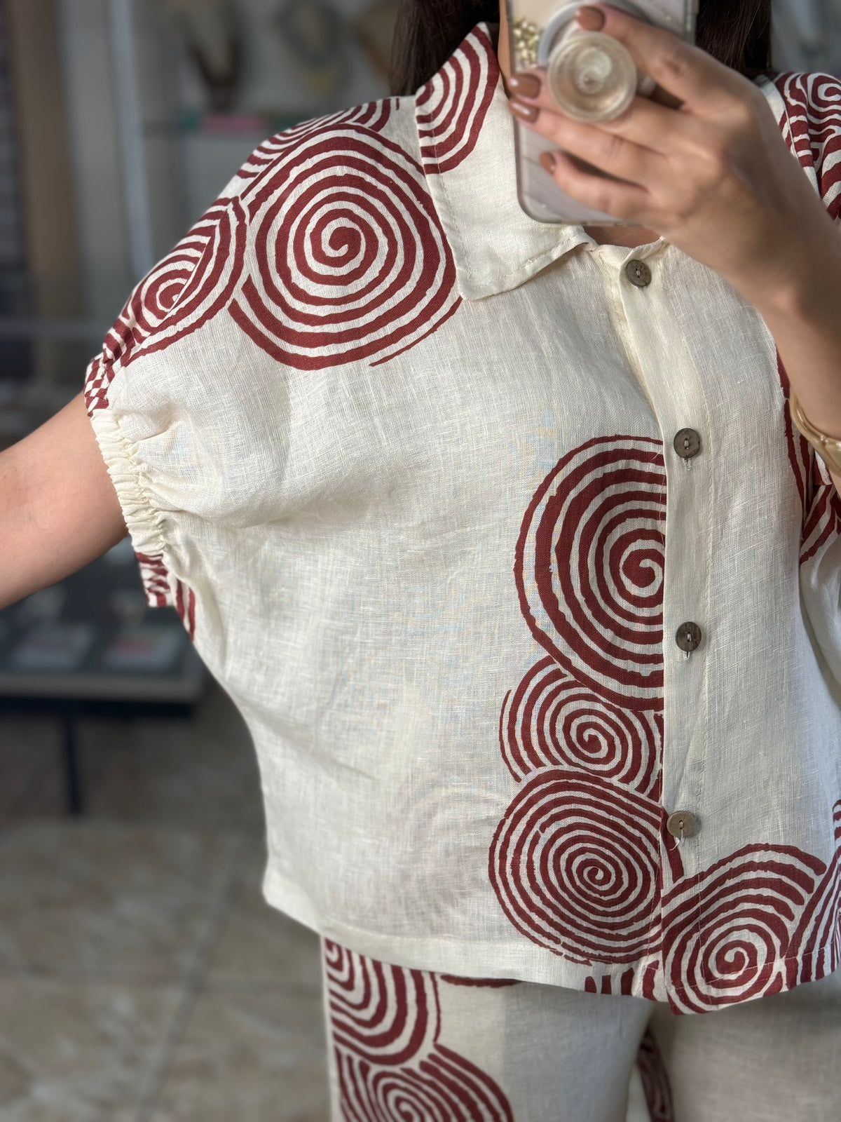 Spiral Pattern OS Top & Pant Set (NO RETURNS OR EXCHANGE)