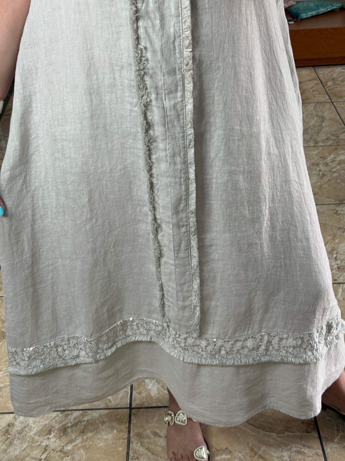 Sleeveless OS Linen Maxi Dress (FINAL SALE)