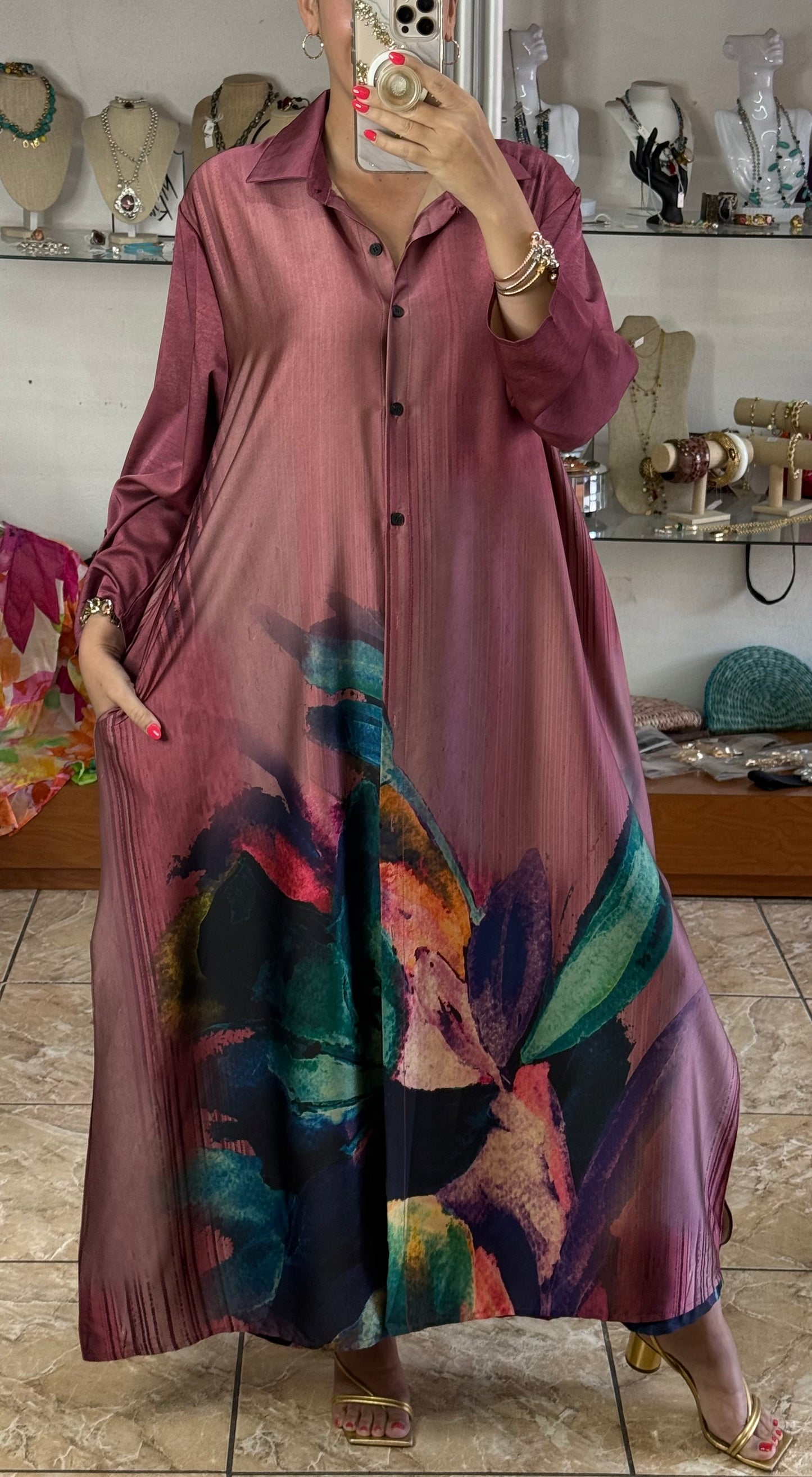 OS Silk Dress/Pant Set (NO RETURNS OR EXCHANGE)