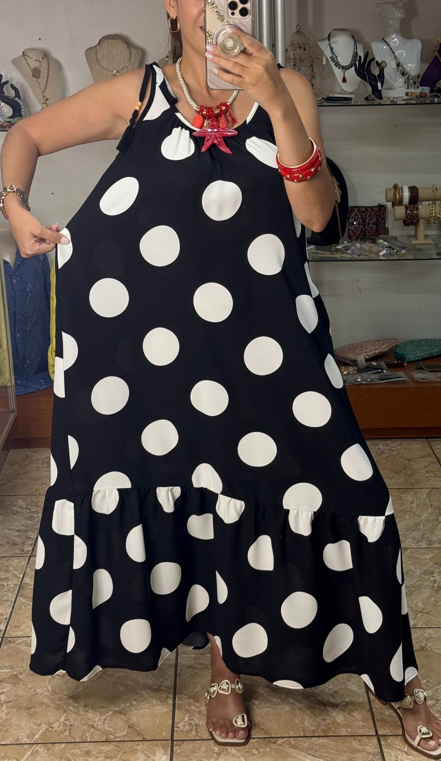 Black/White Polkadots Maxi Dress (REGULAR & PLUS)