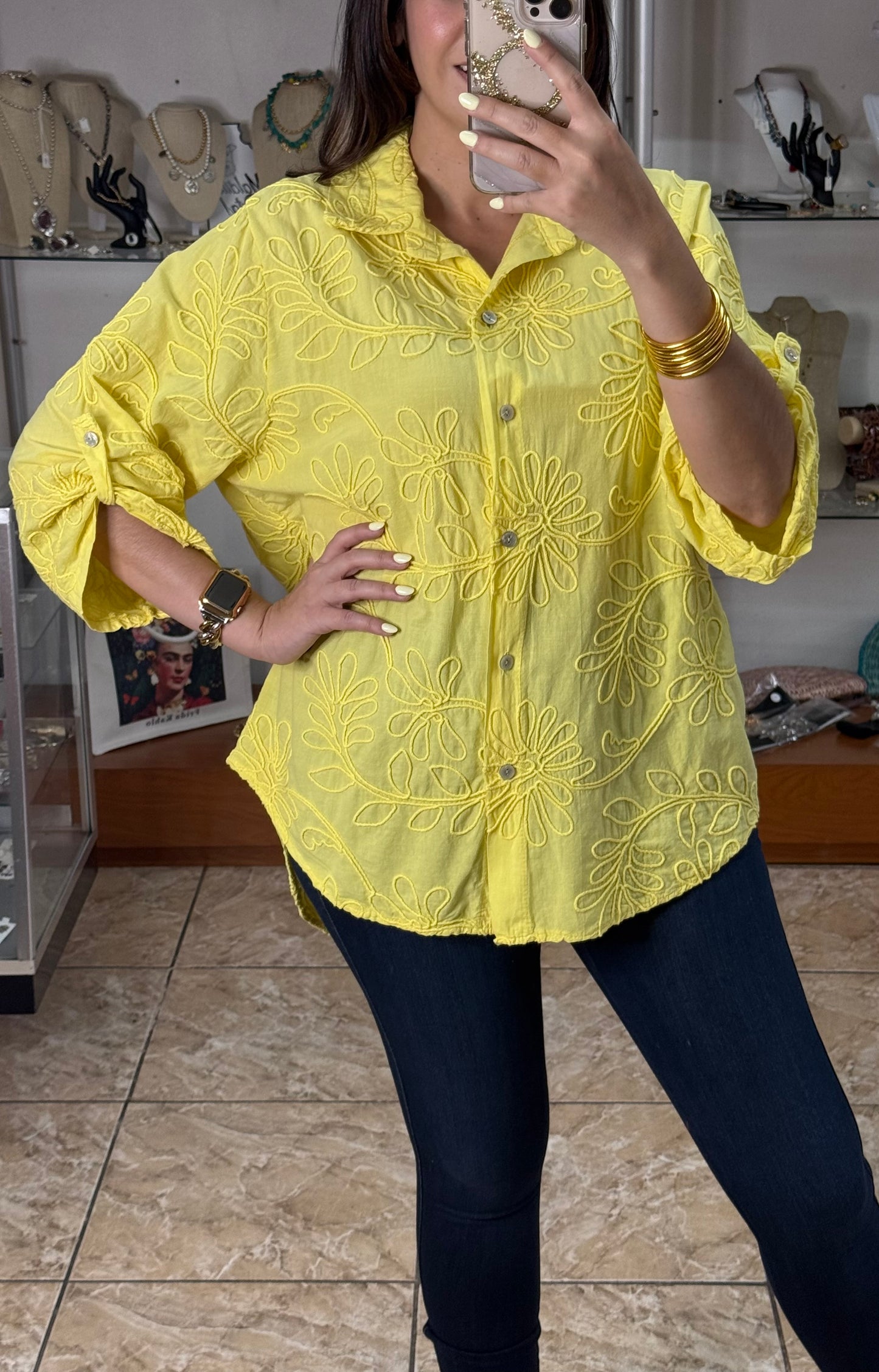 OS Embroidered Tunic Top (NO RETURNS OR EXCHANGE)