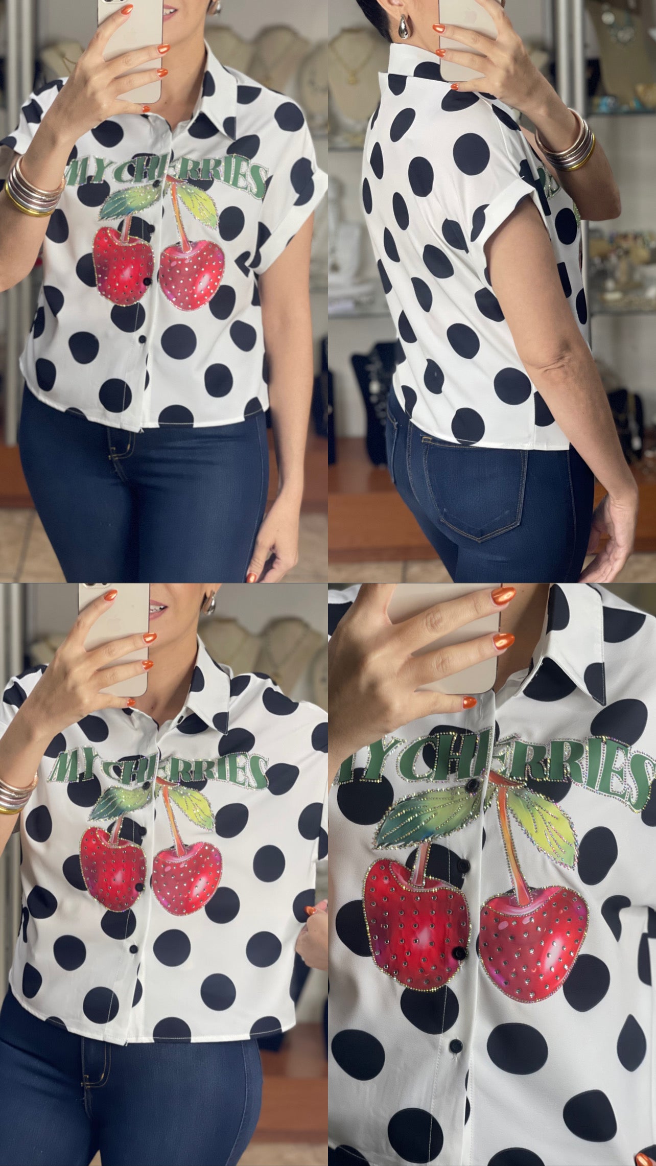 My Cherries Polka Top