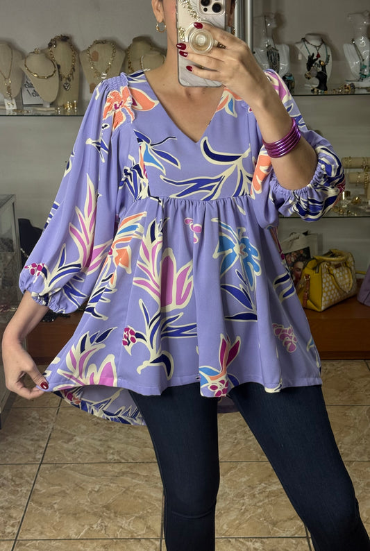 Lilac Floral Top